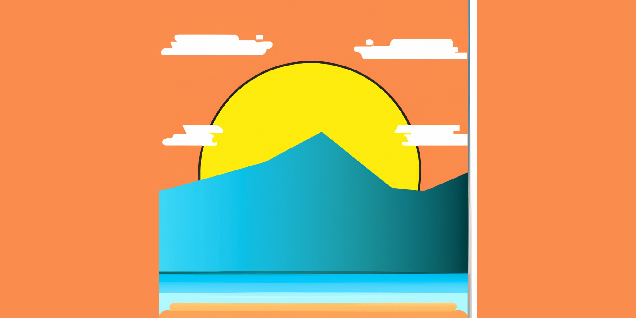 a sunrise in flat illustration style with gradients and white background