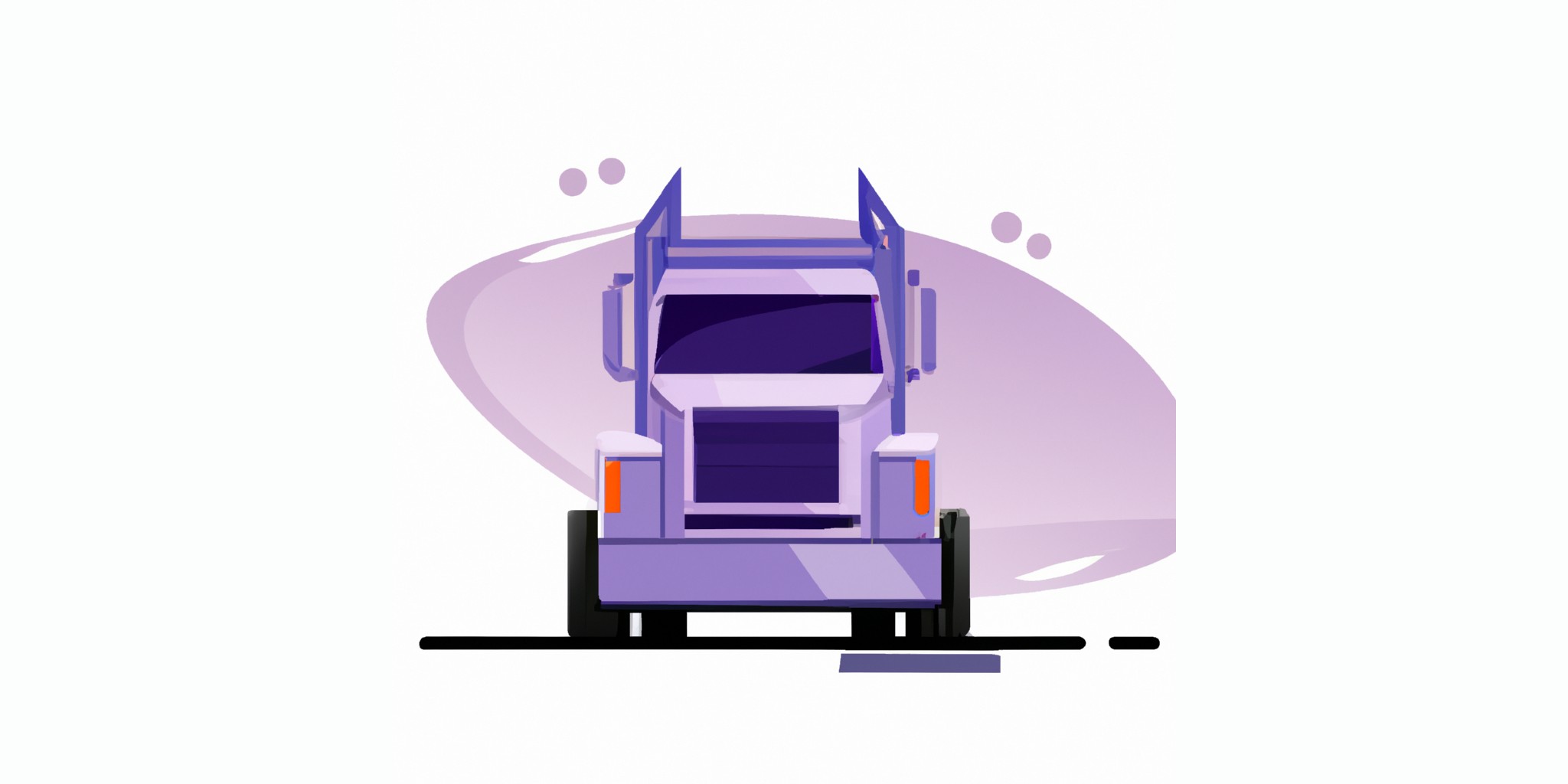 a truck in flat illustration style with gradients and white background