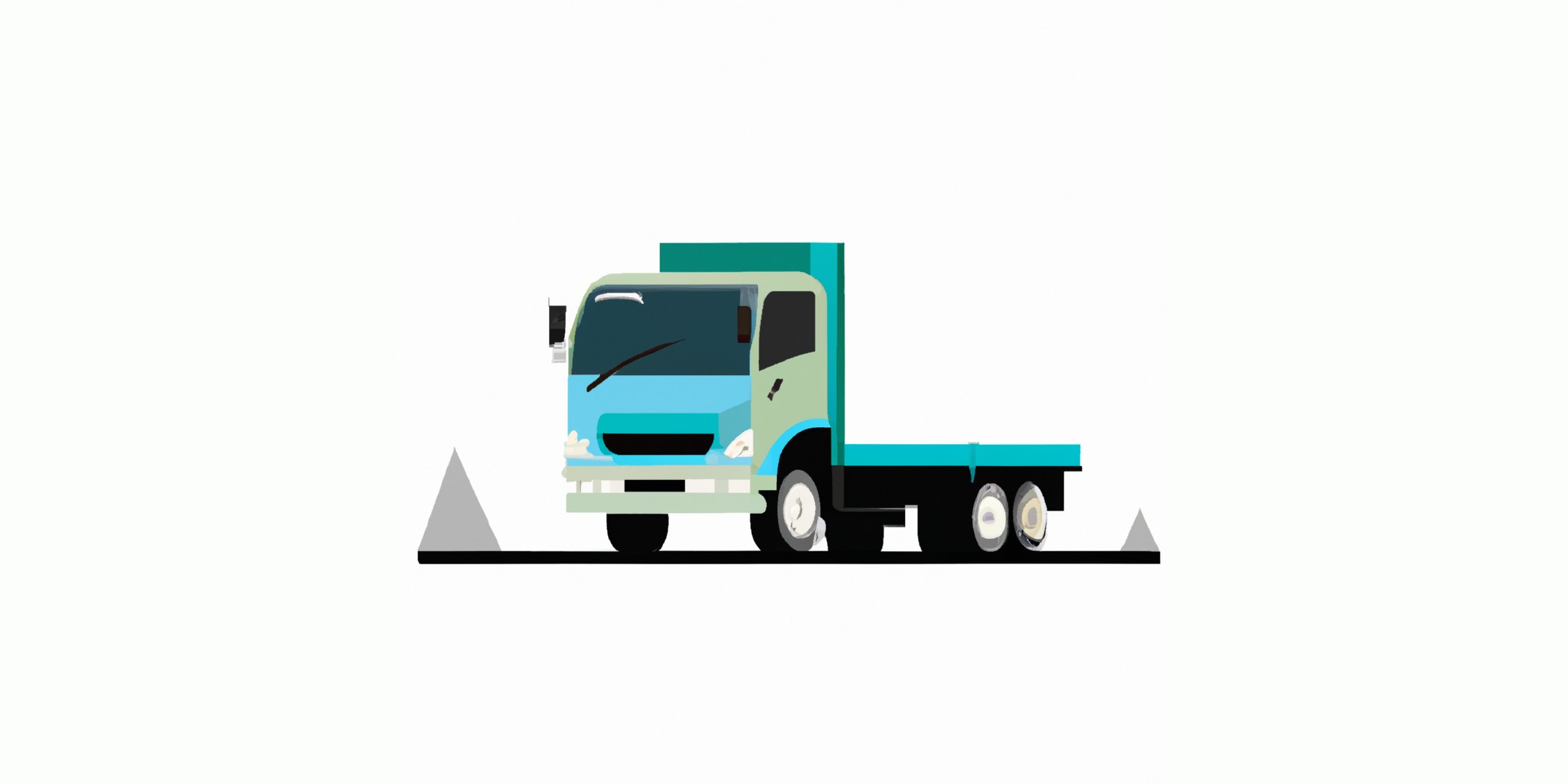 a truck in flat illustration style with gradients and white background