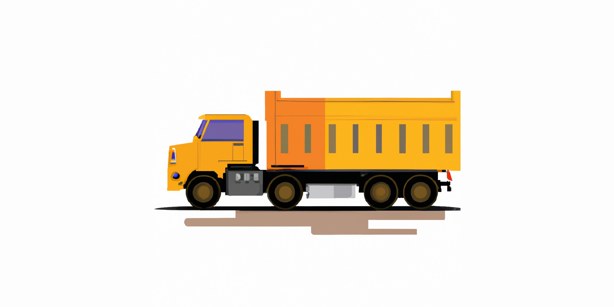 a truck in flat illustration style with gradients and white background