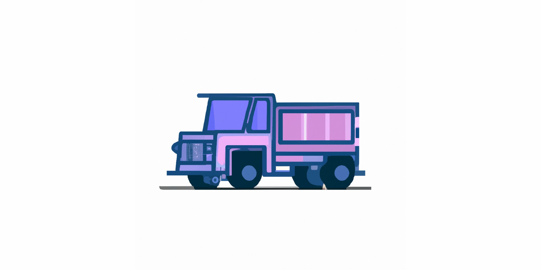 a truck in flat illustration style with gradients and white background