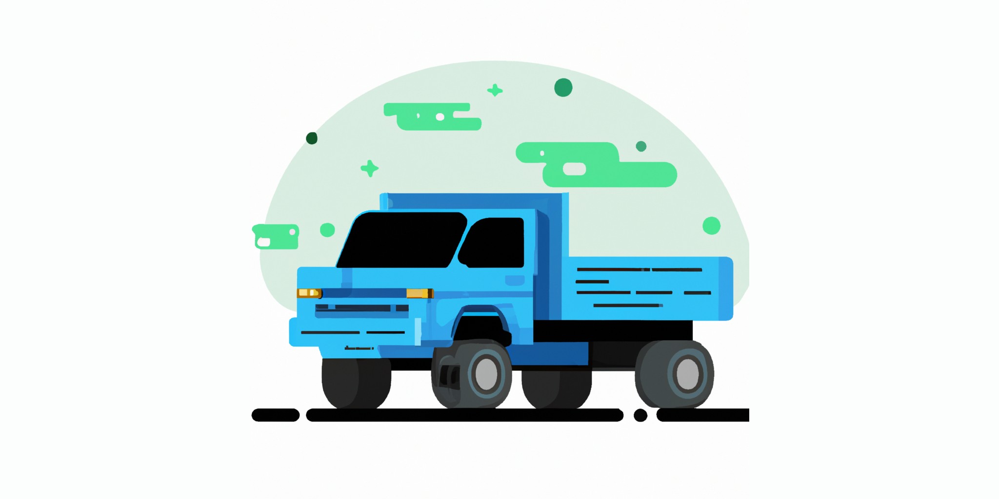 a truck in flat illustration style with gradients and white background