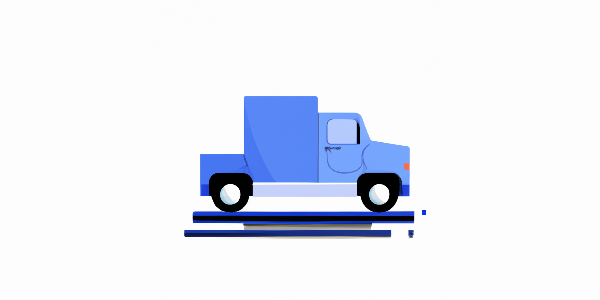 a truck in flat illustration style with gradients and white background