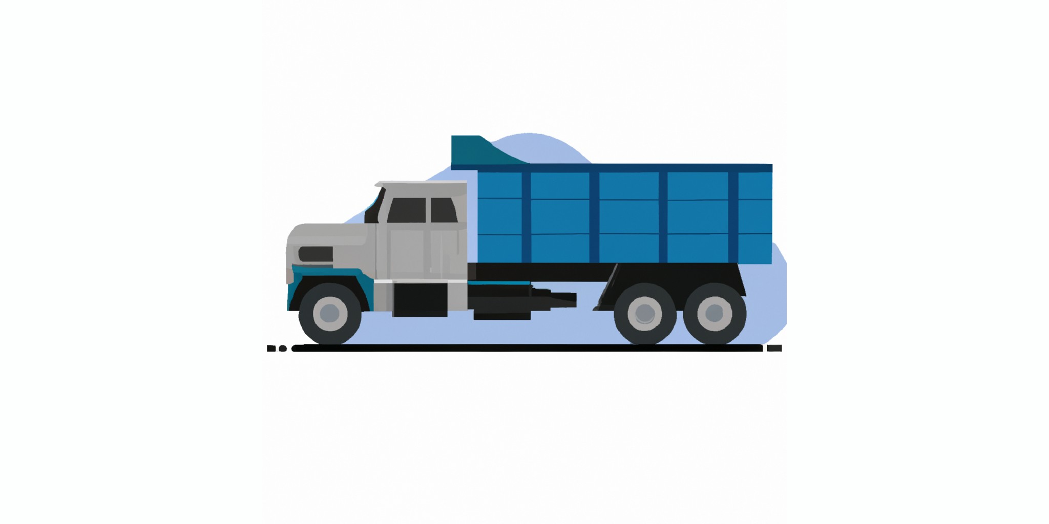 a truck in flat illustration style with gradients and white background