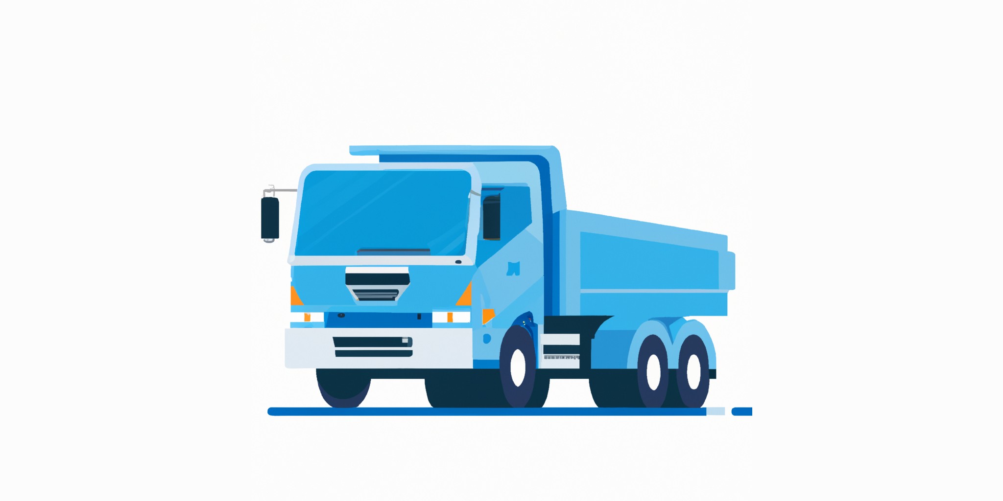 a truck in flat illustration style with gradients and white background