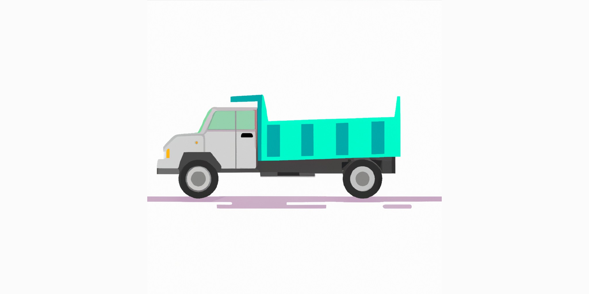 a truck in flat illustration style with gradients and white background