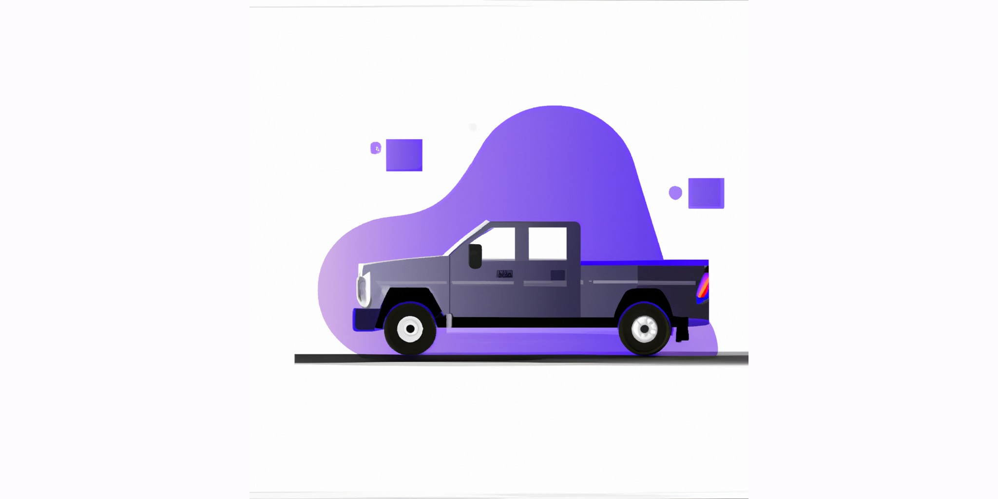 a truck in flat illustration style with gradients and white background