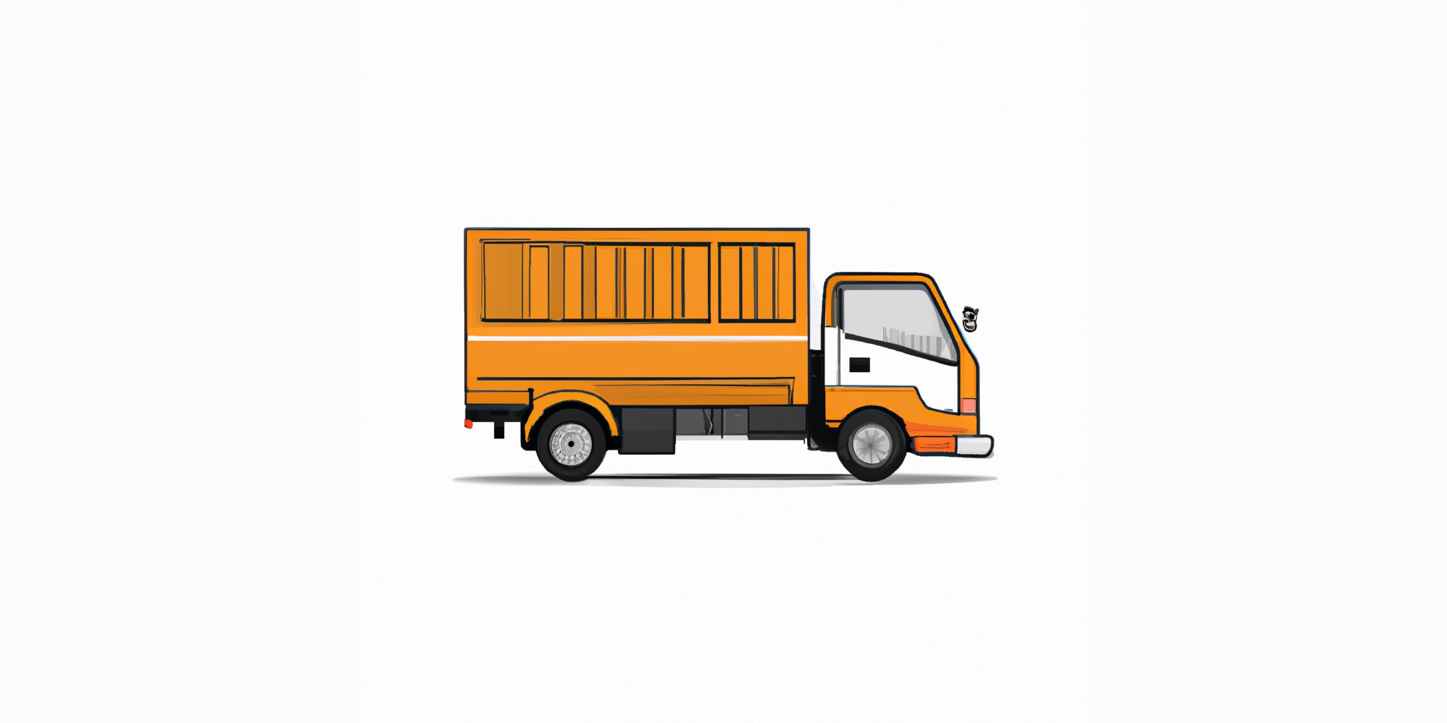 a truck in flat illustration style with gradients and white background