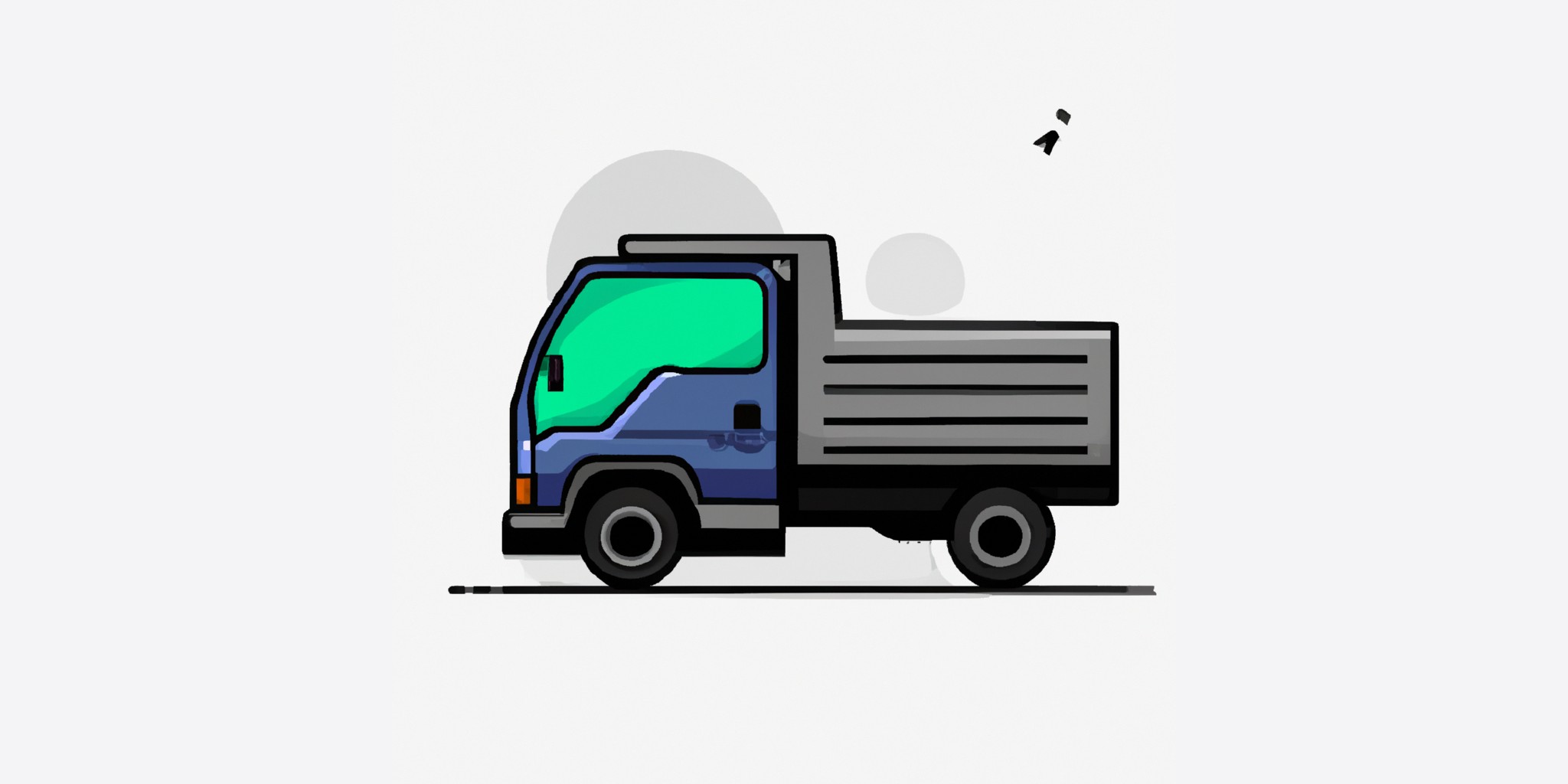 a truck in flat illustration style with gradients and white background