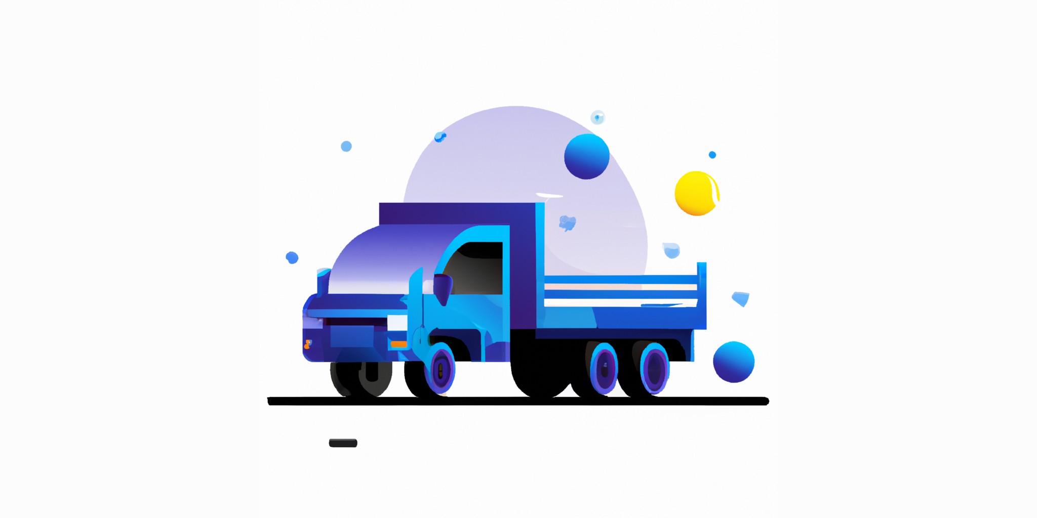 a truck in flat illustration style with gradients and white background