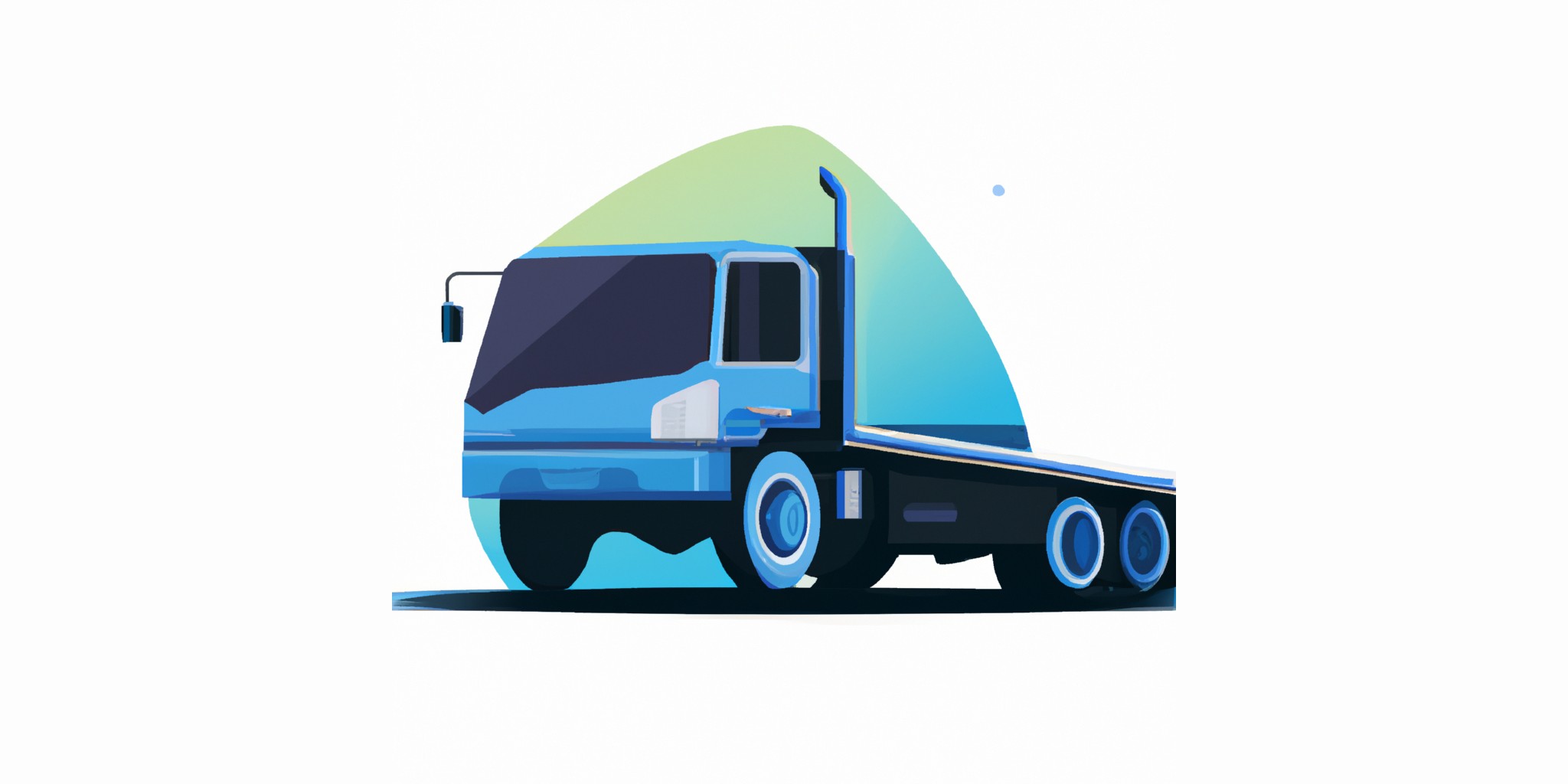 a truck in flat illustration style with gradients and white background