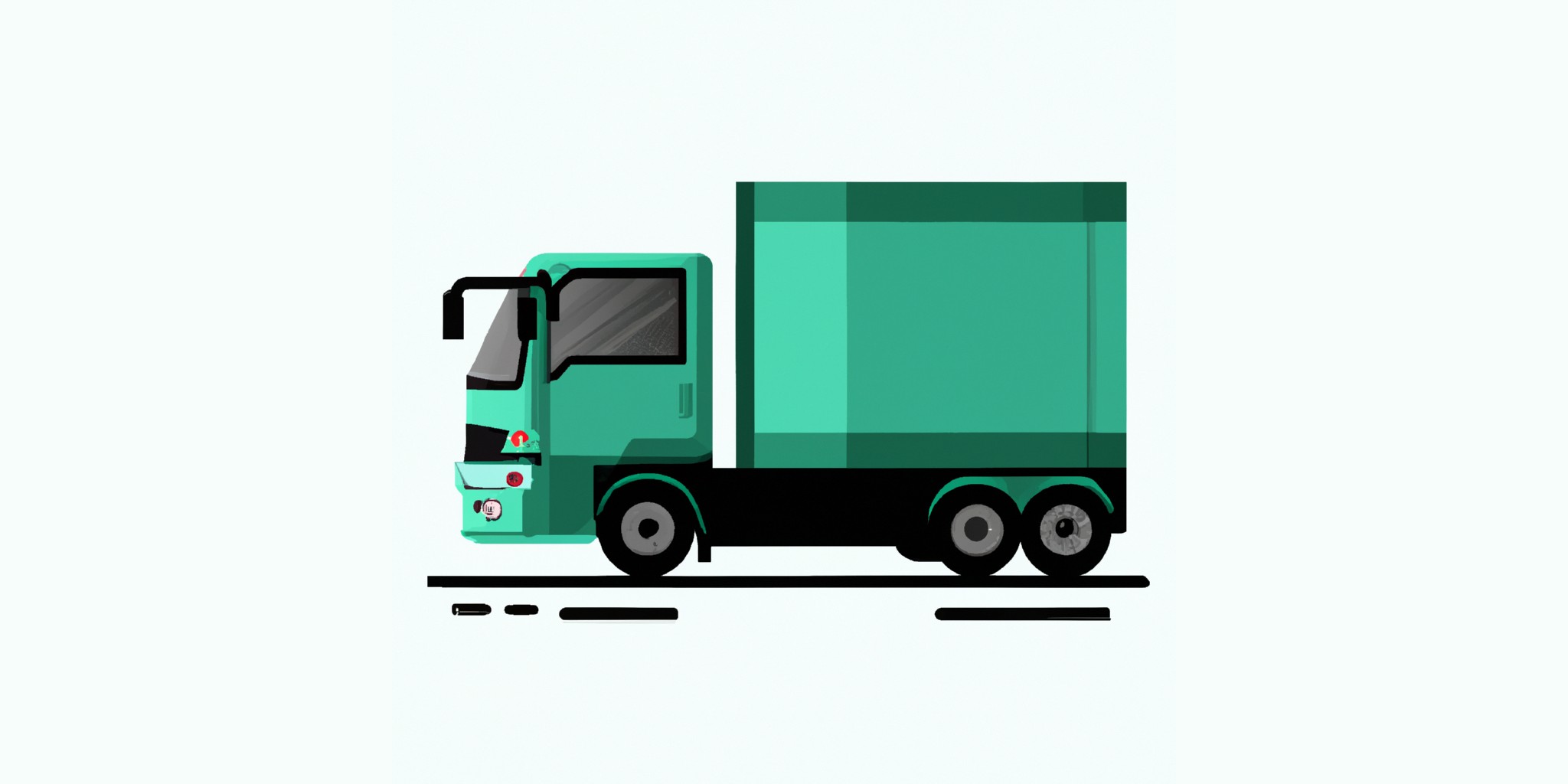 a truck in flat illustration style with gradients and white background