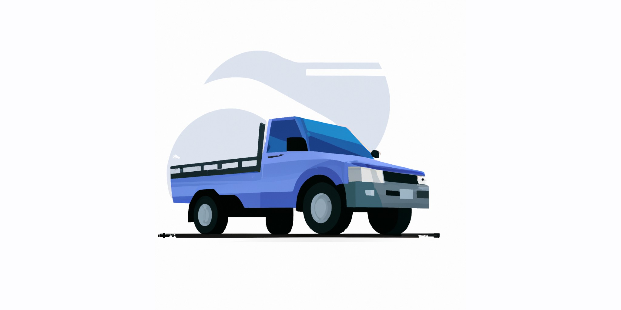 a truck in flat illustration style with gradients and white background