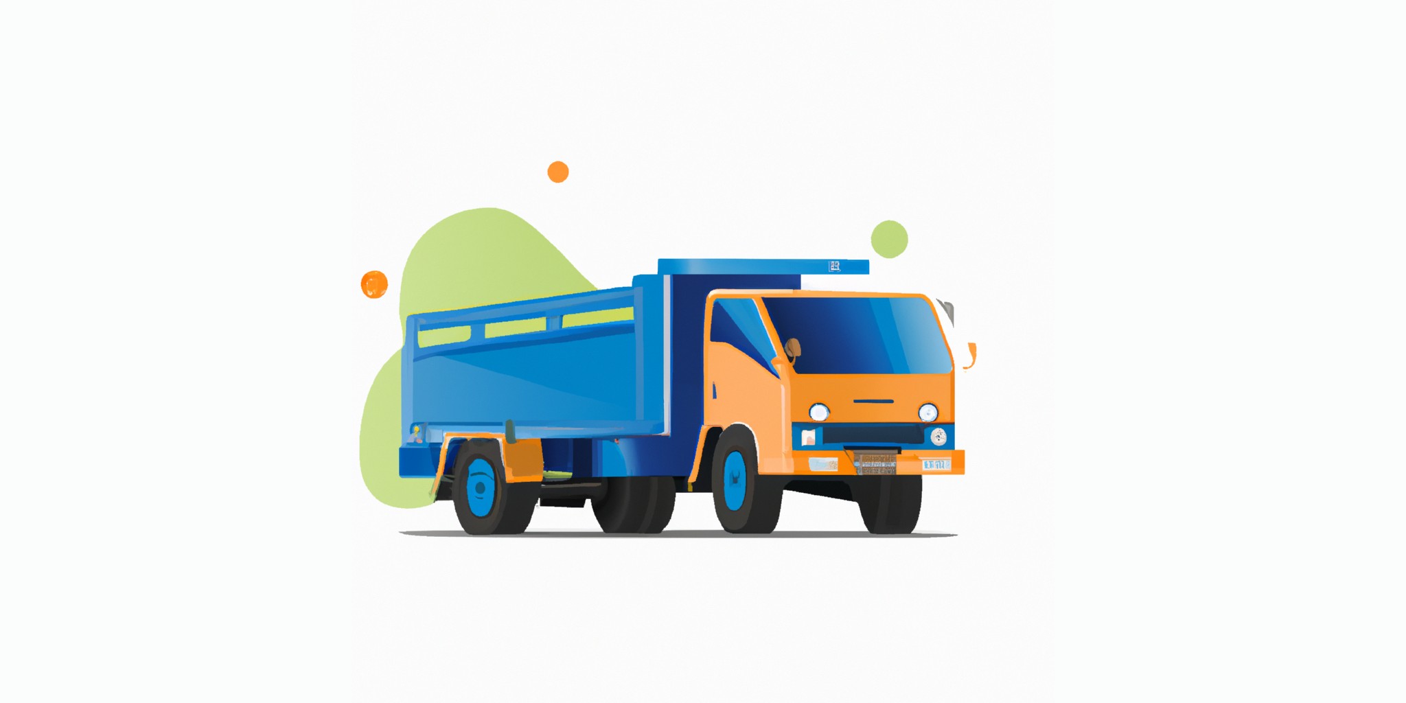 a truck in flat illustration style with gradients and white background