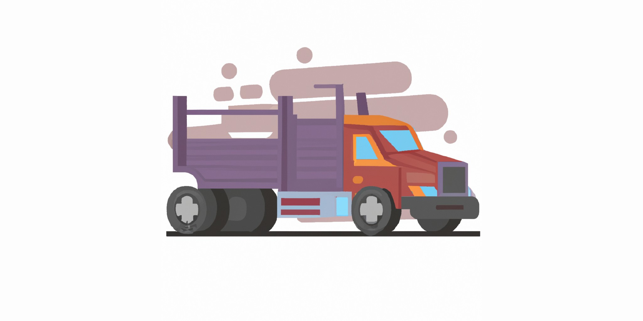 a truck in flat illustration style with gradients and white background