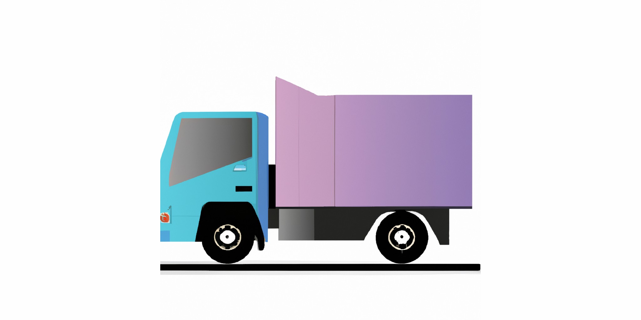 a truck in flat illustration style with gradients and white background