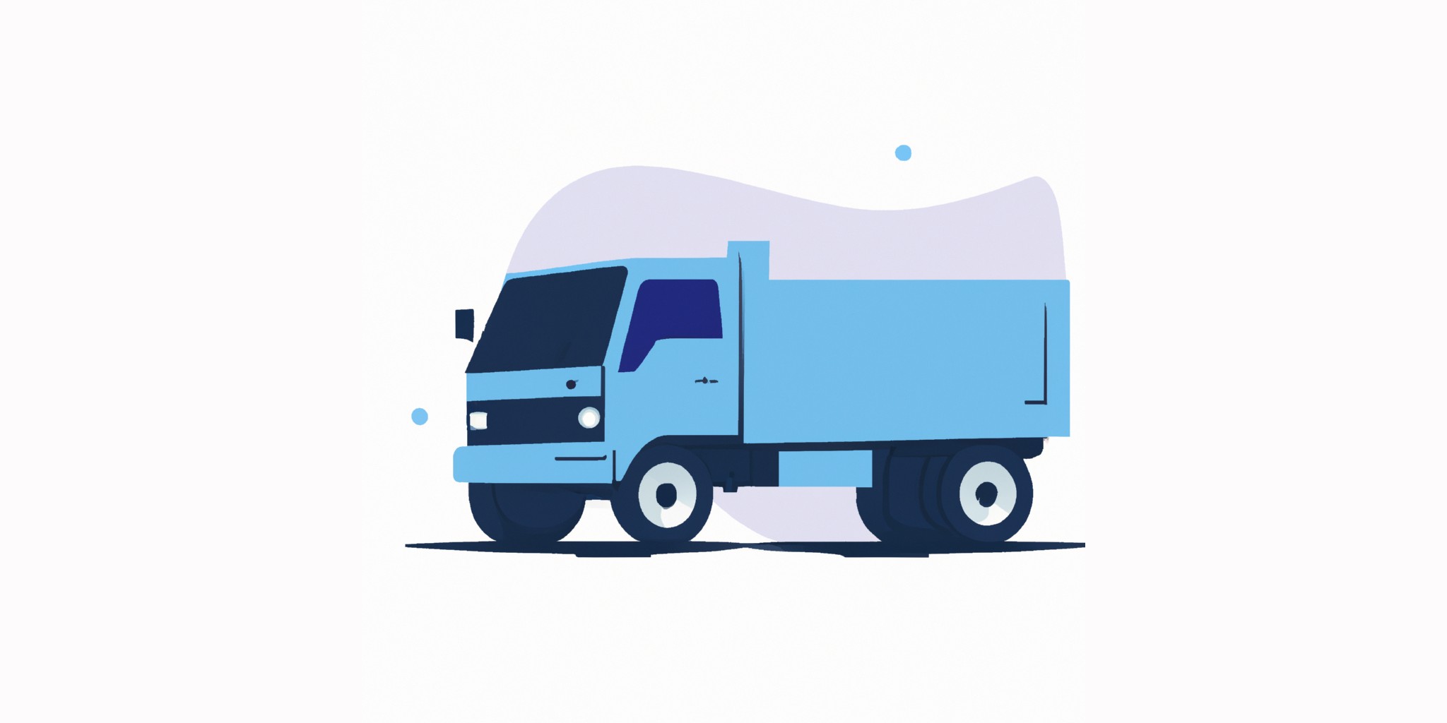 a truck in flat illustration style with gradients and white background