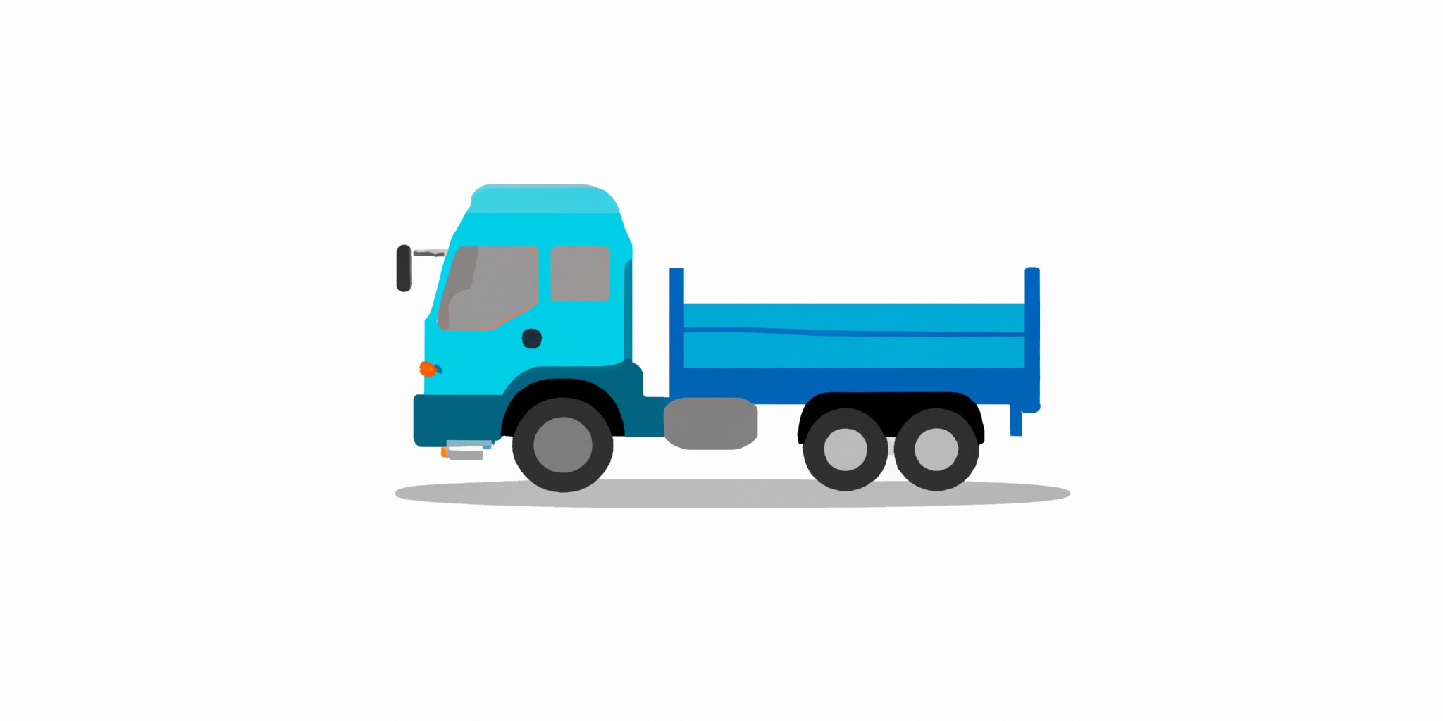 a truck in flat illustration style with gradients and white background