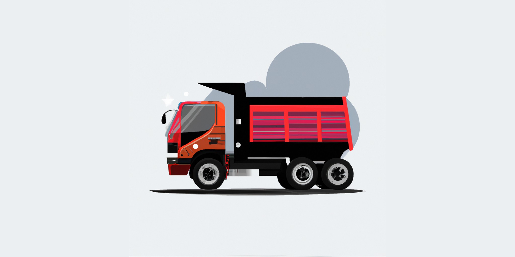 a truck in flat illustration style with gradients and white background