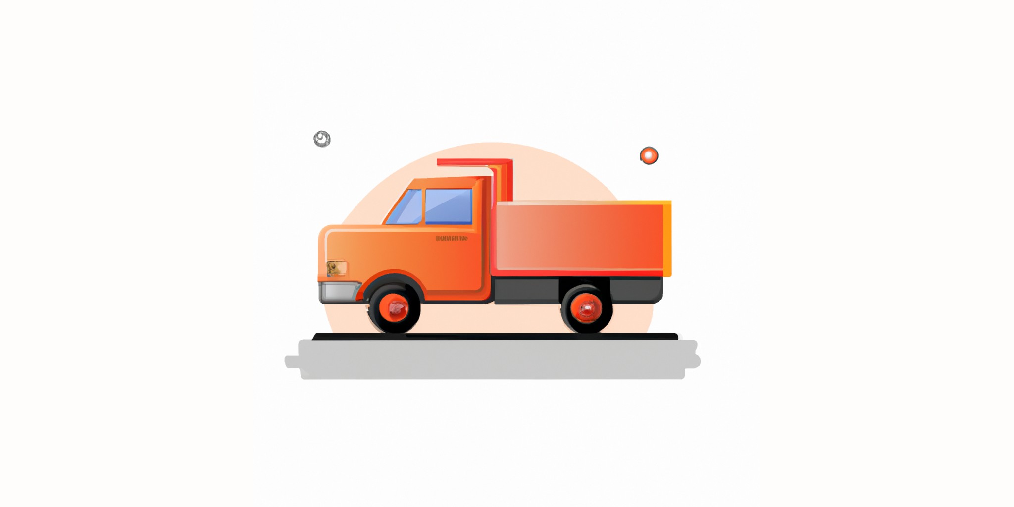 a truck in flat illustration style with gradients and white background