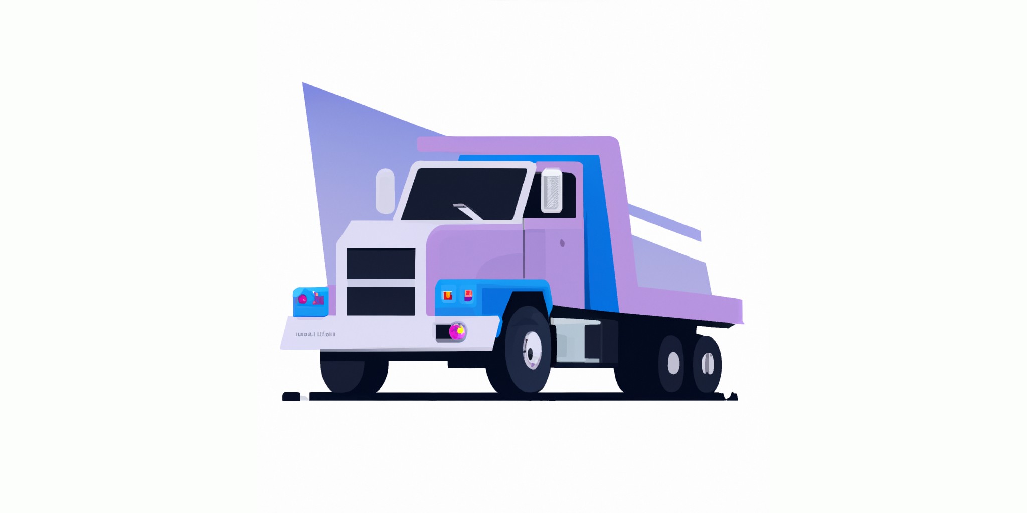 a truck in flat illustration style with gradients and white background