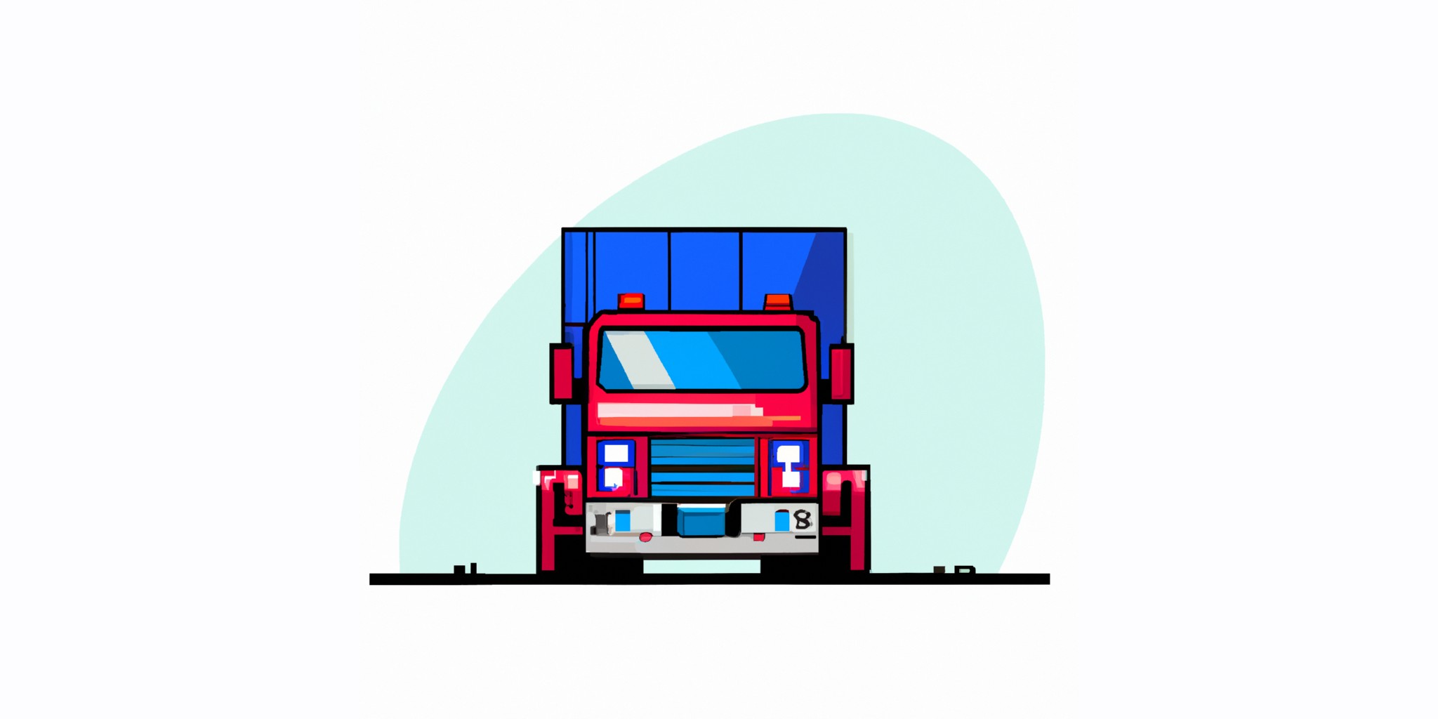 a truck in flat illustration style with gradients and white background