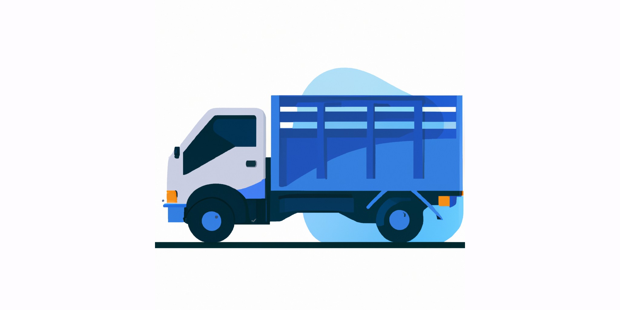 a truck in flat illustration style with gradients and white background