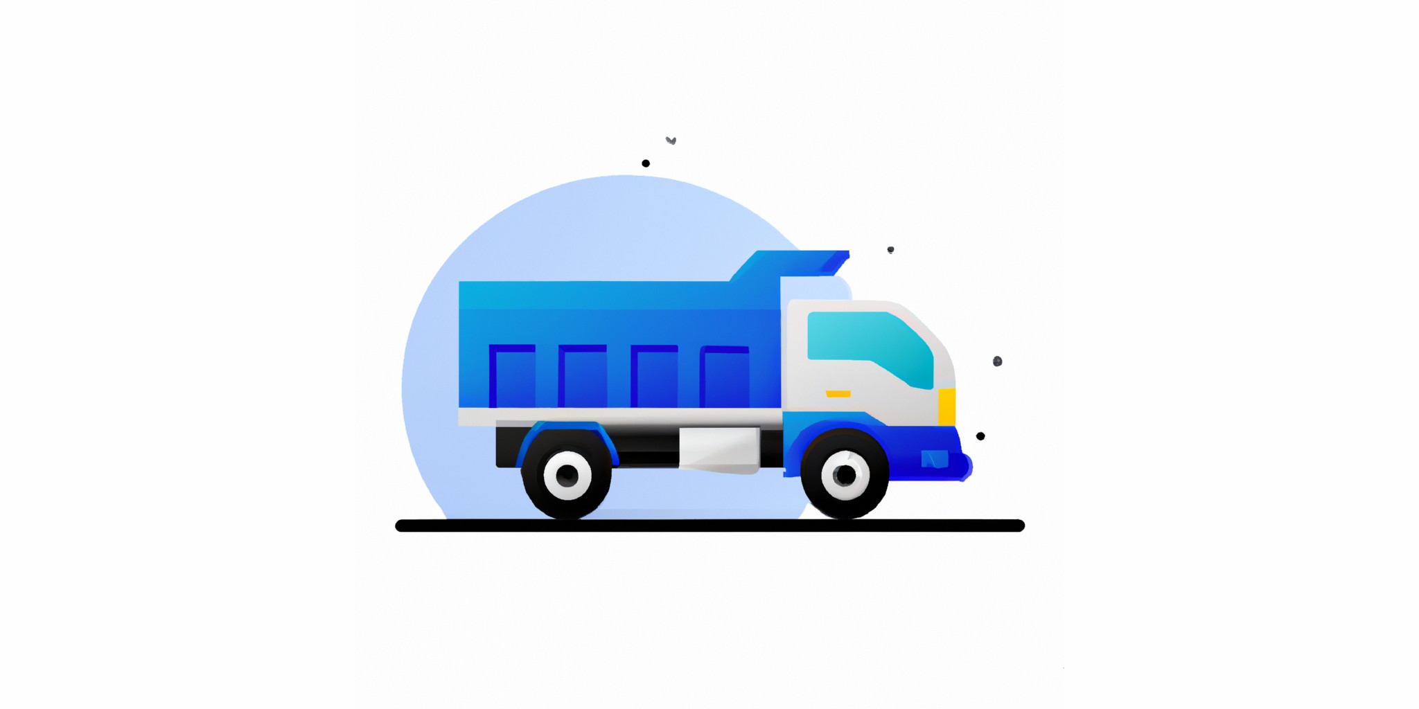 a truck in flat illustration style with gradients and white background