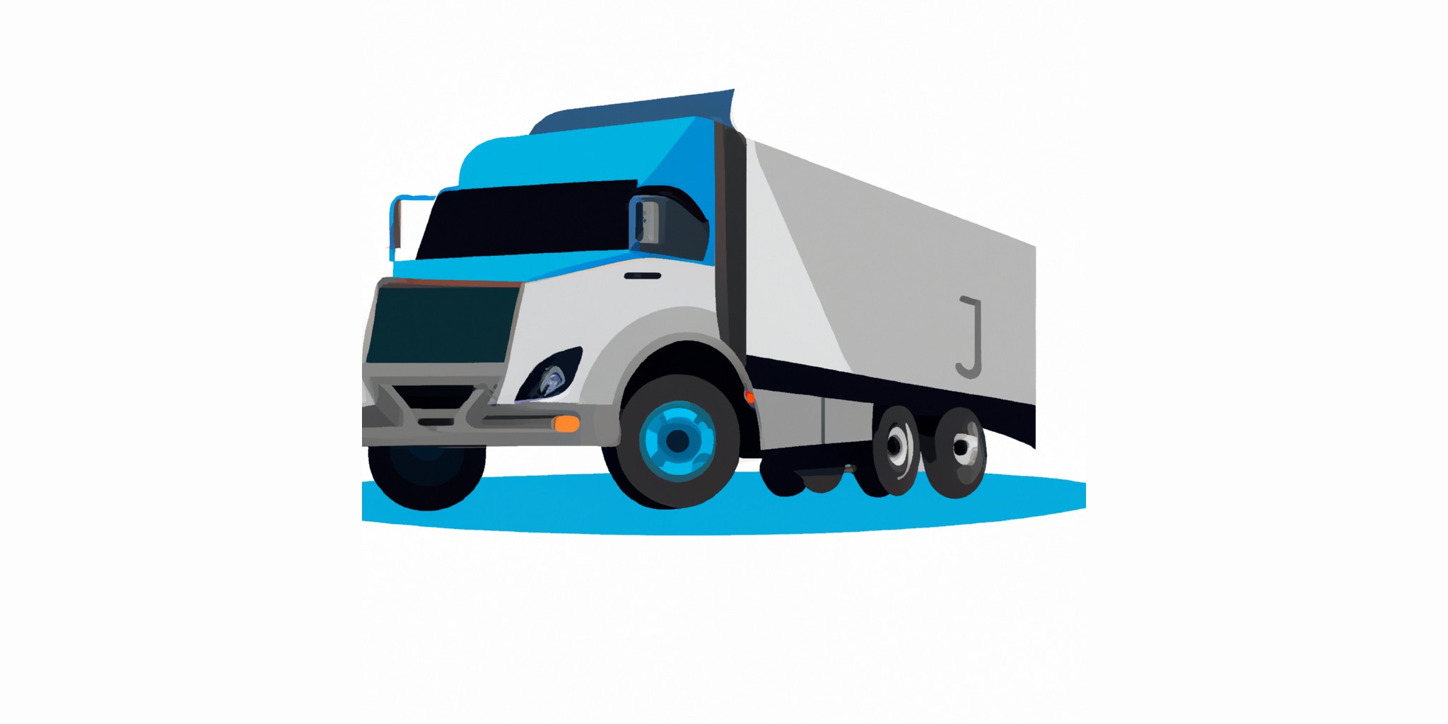 a truck in flat illustration style with gradients and white background