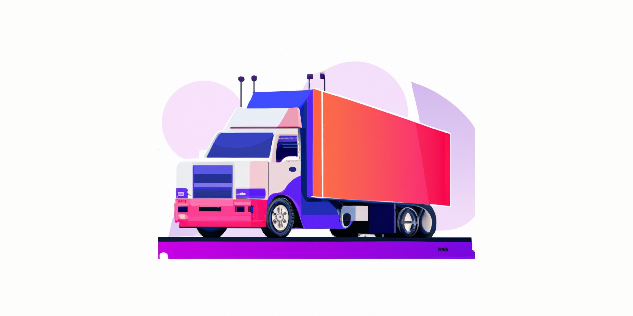 a truck in flat illustration style with gradients and white background