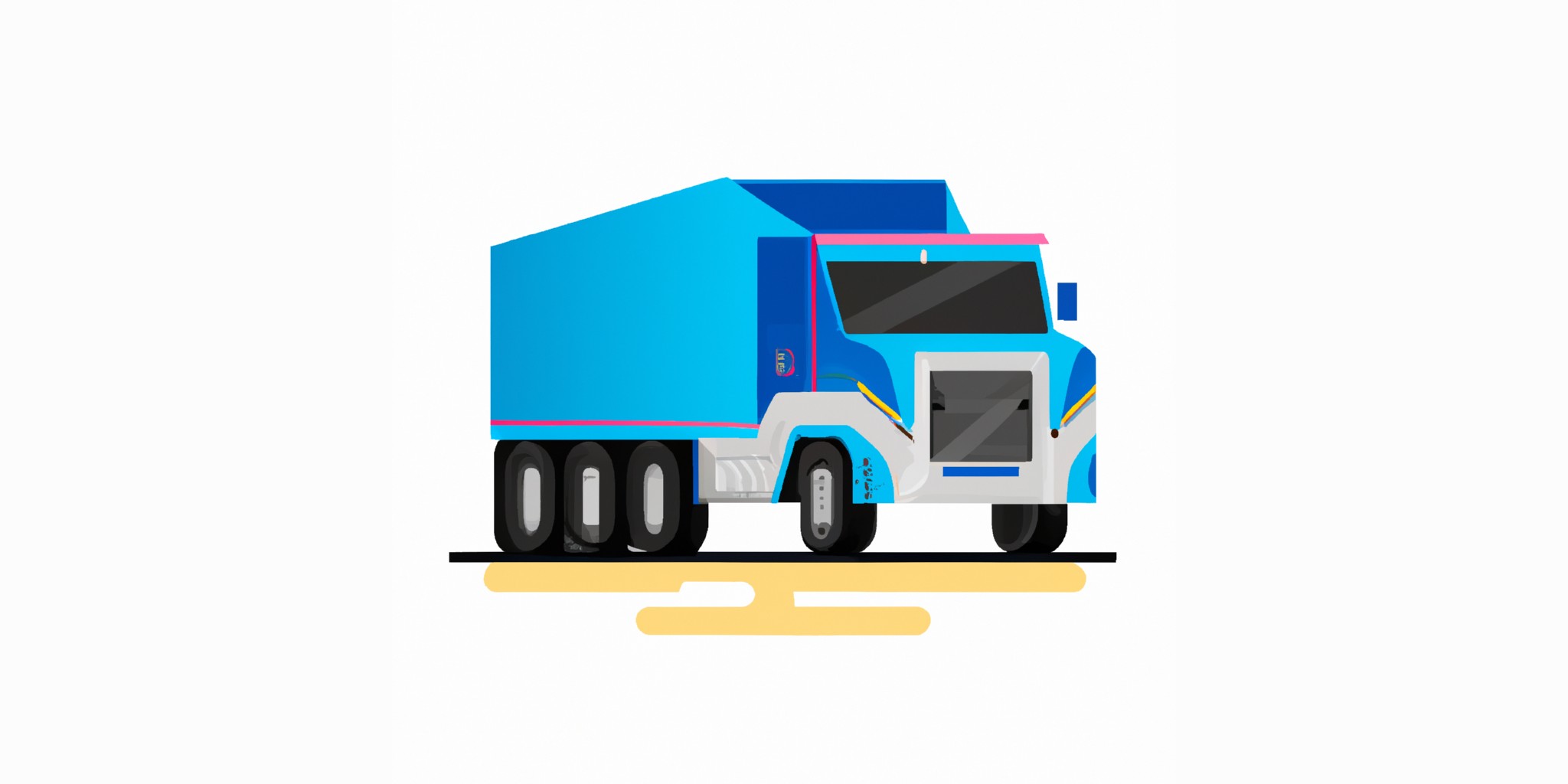 a truck in flat illustration style with gradients and white background