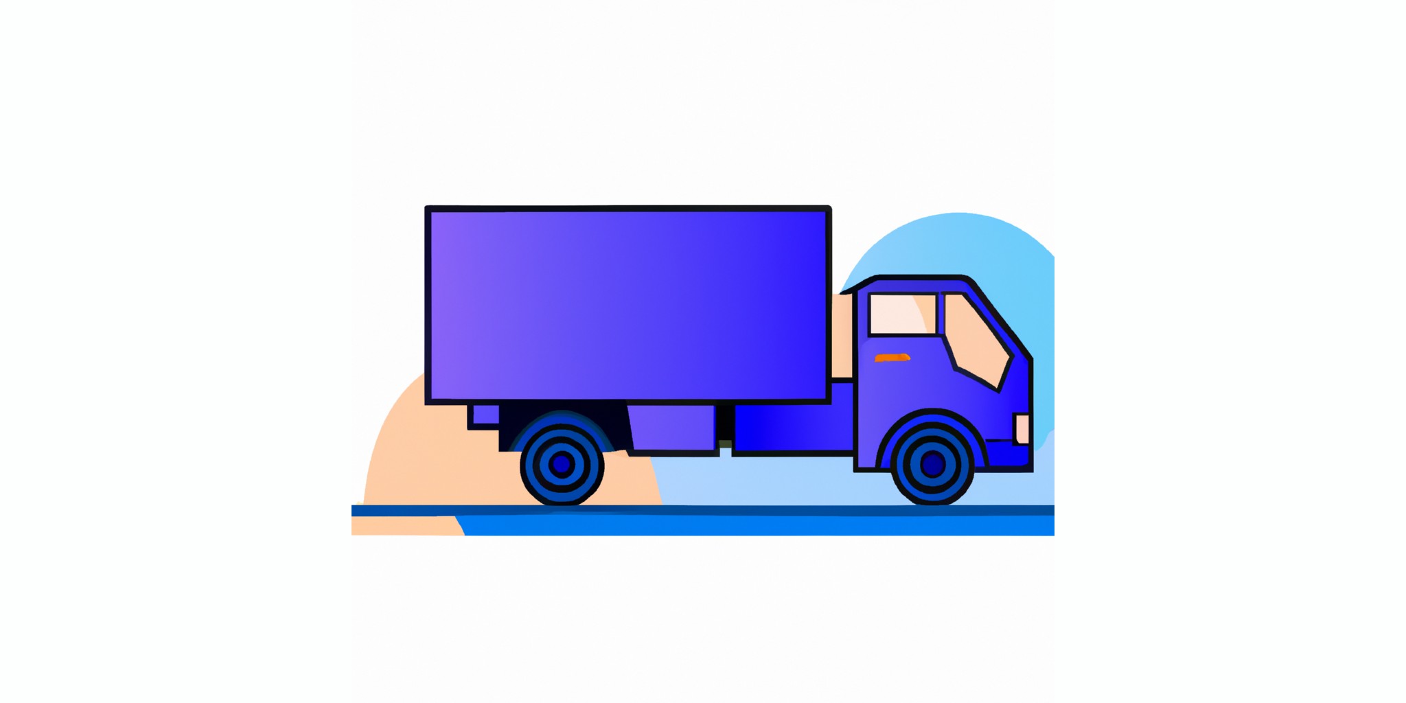 a truck in flat illustration style with gradients and white background