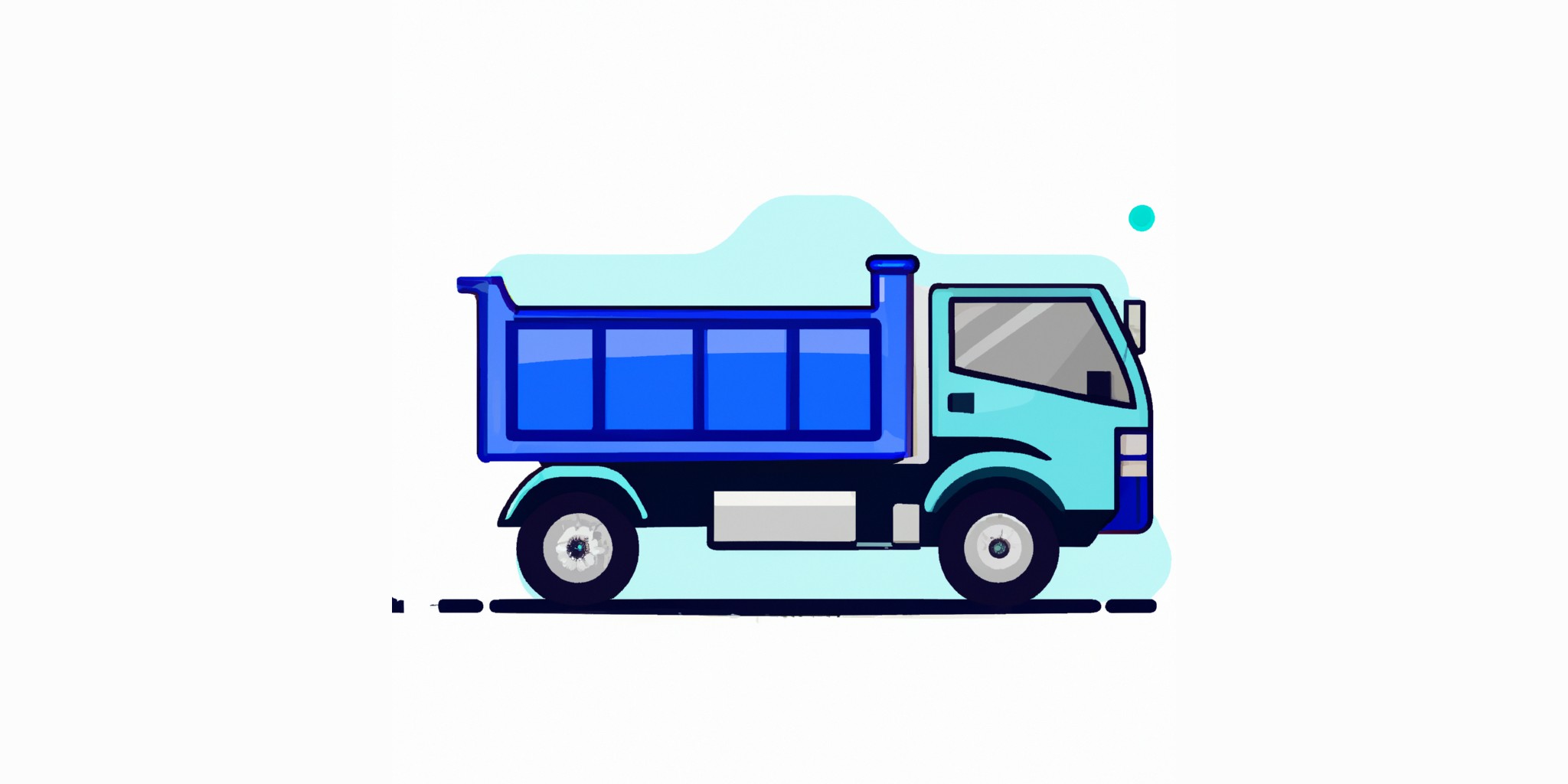 a truck in flat illustration style with gradients and white background