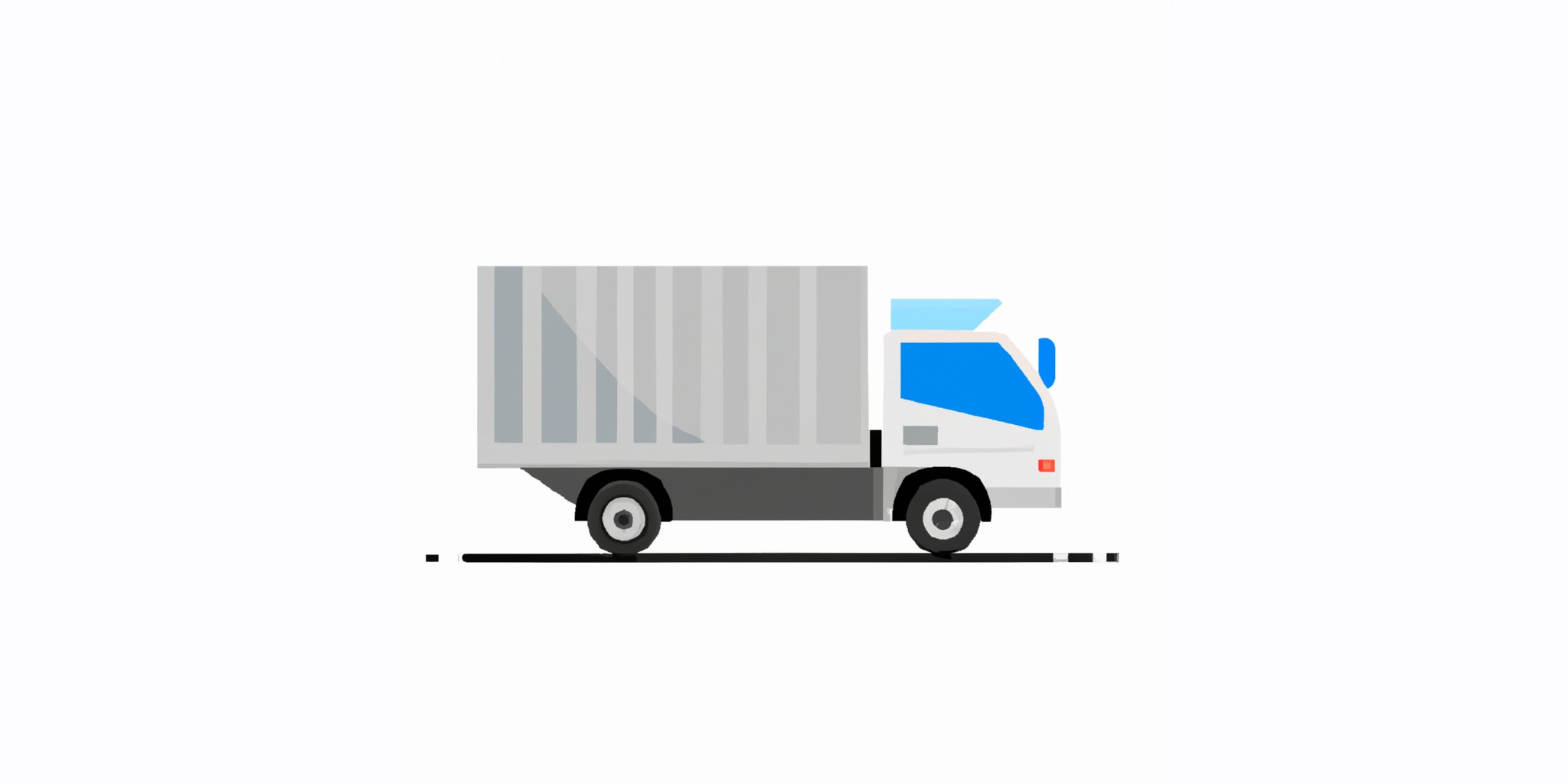 a truck in flat illustration style with gradients and white background