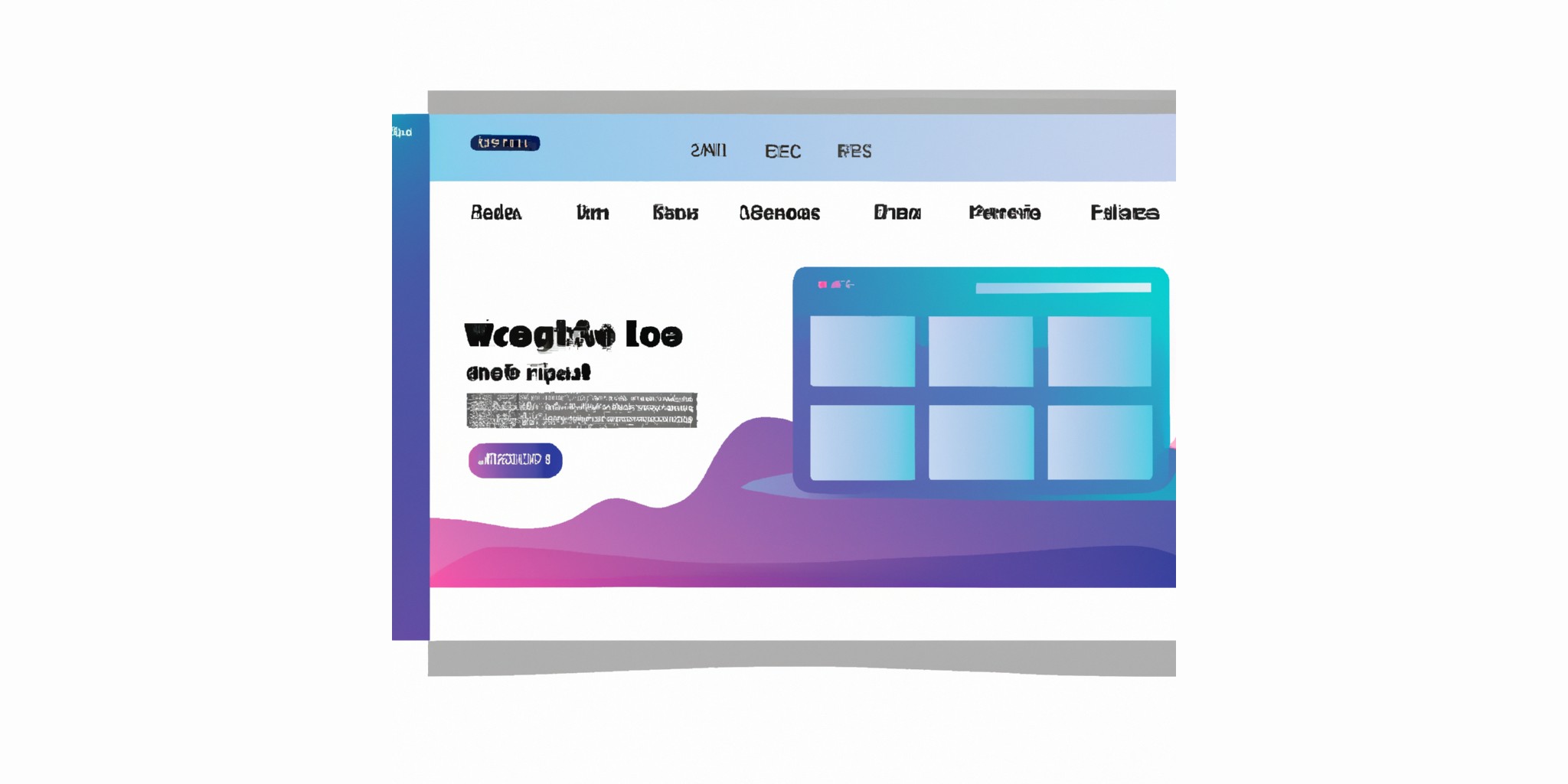 a website in flat illustration style with gradients and white background