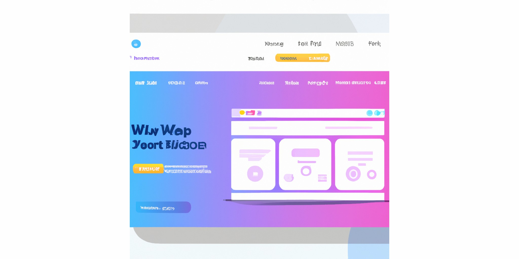 a website in flat illustration style with gradients and white background