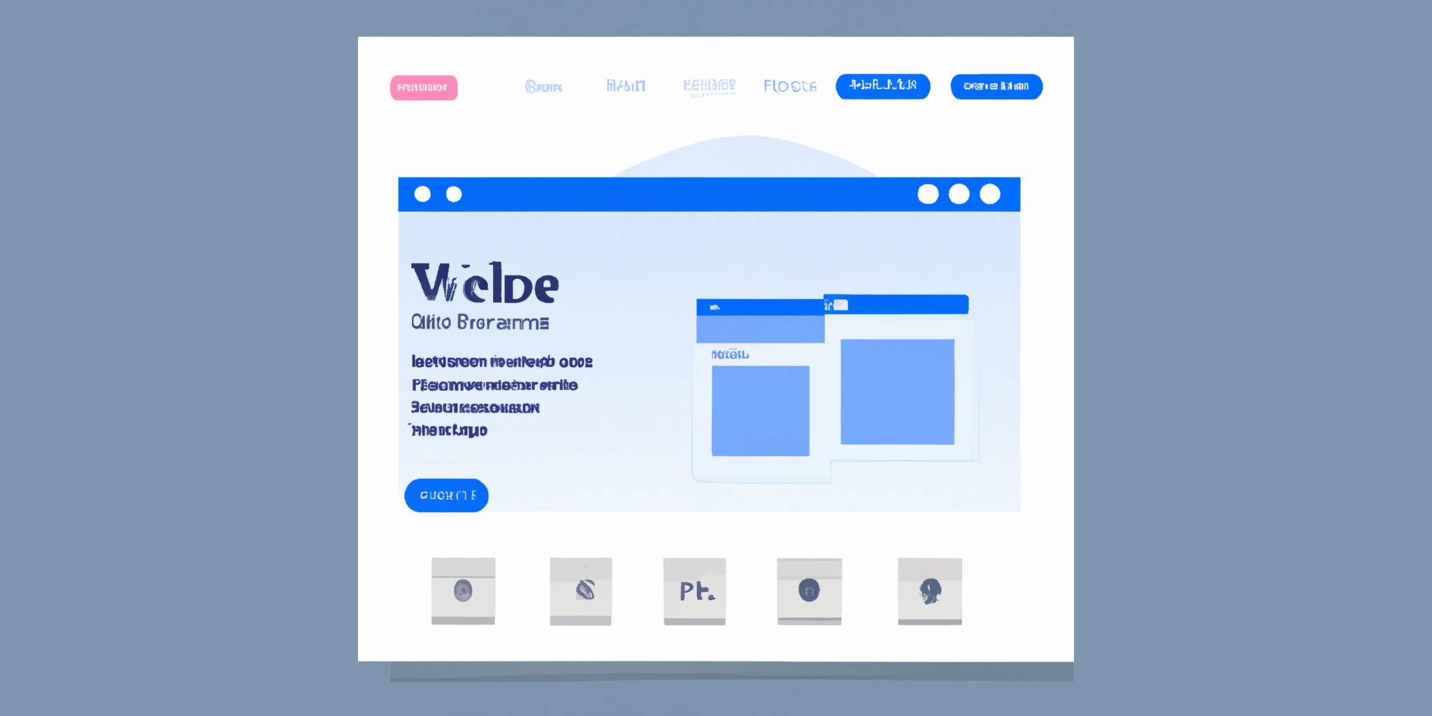 a website in flat illustration style with gradients and white background