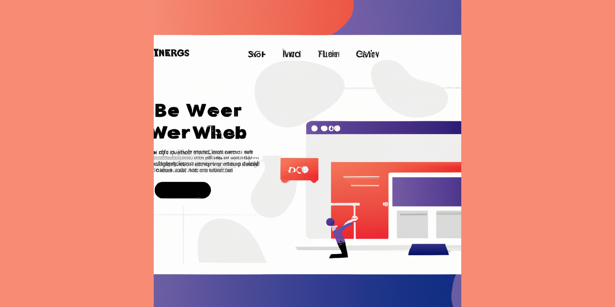 website in flat illustration style with gradients and white background