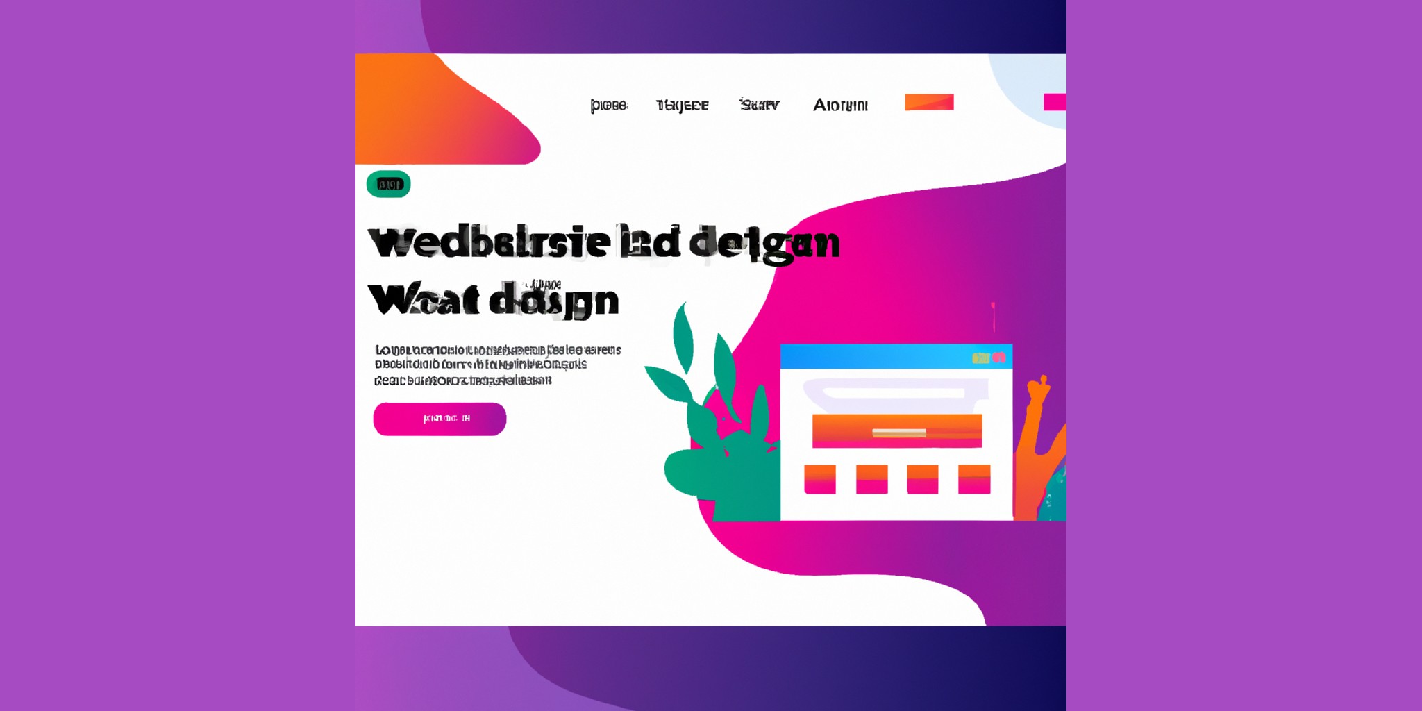 a website in flat illustration style with gradients and white background