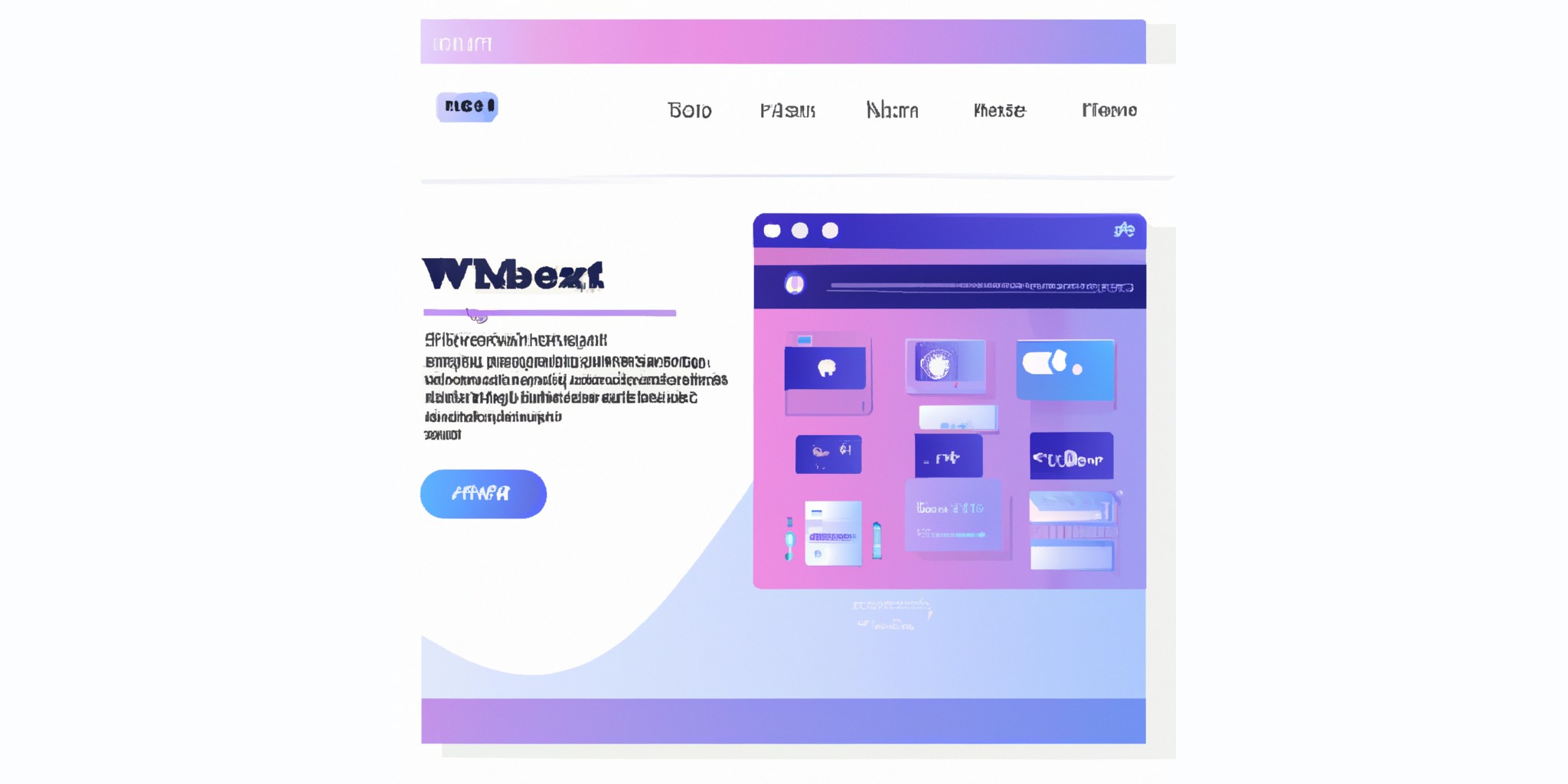 a website in flat illustration style with gradients and white background