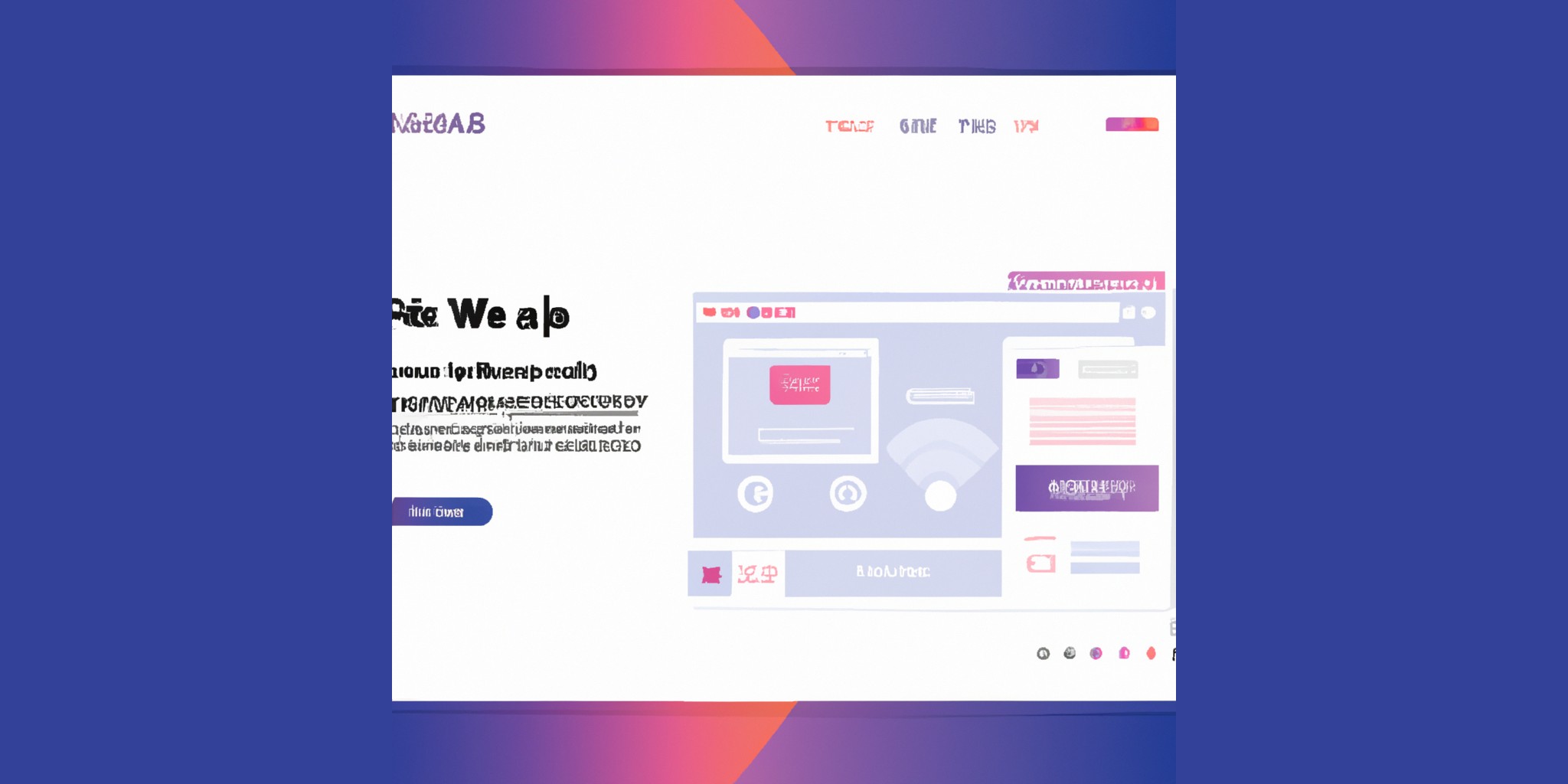 a website in flat illustration style with gradients and white background