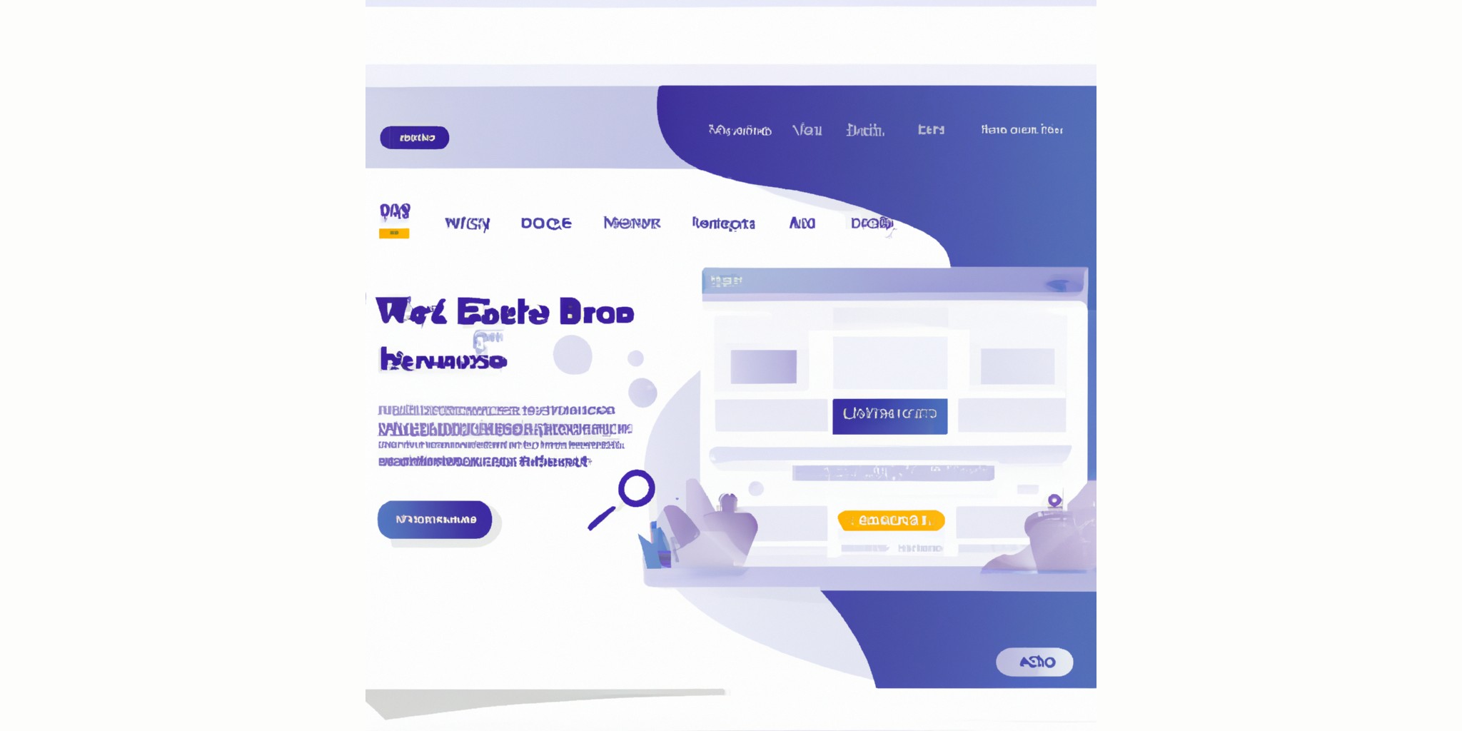 a website in flat illustration style with gradients and white background