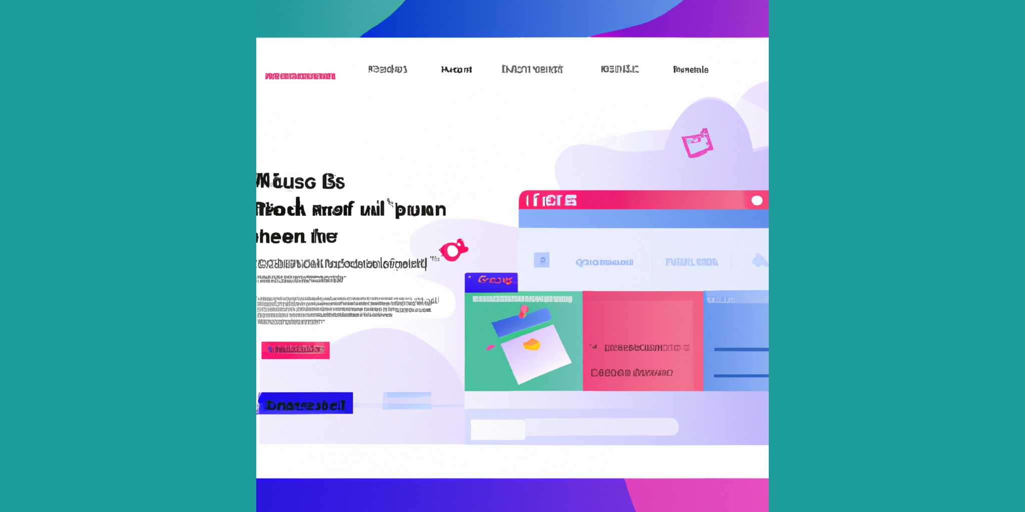 a website in flat illustration style with gradients and white background