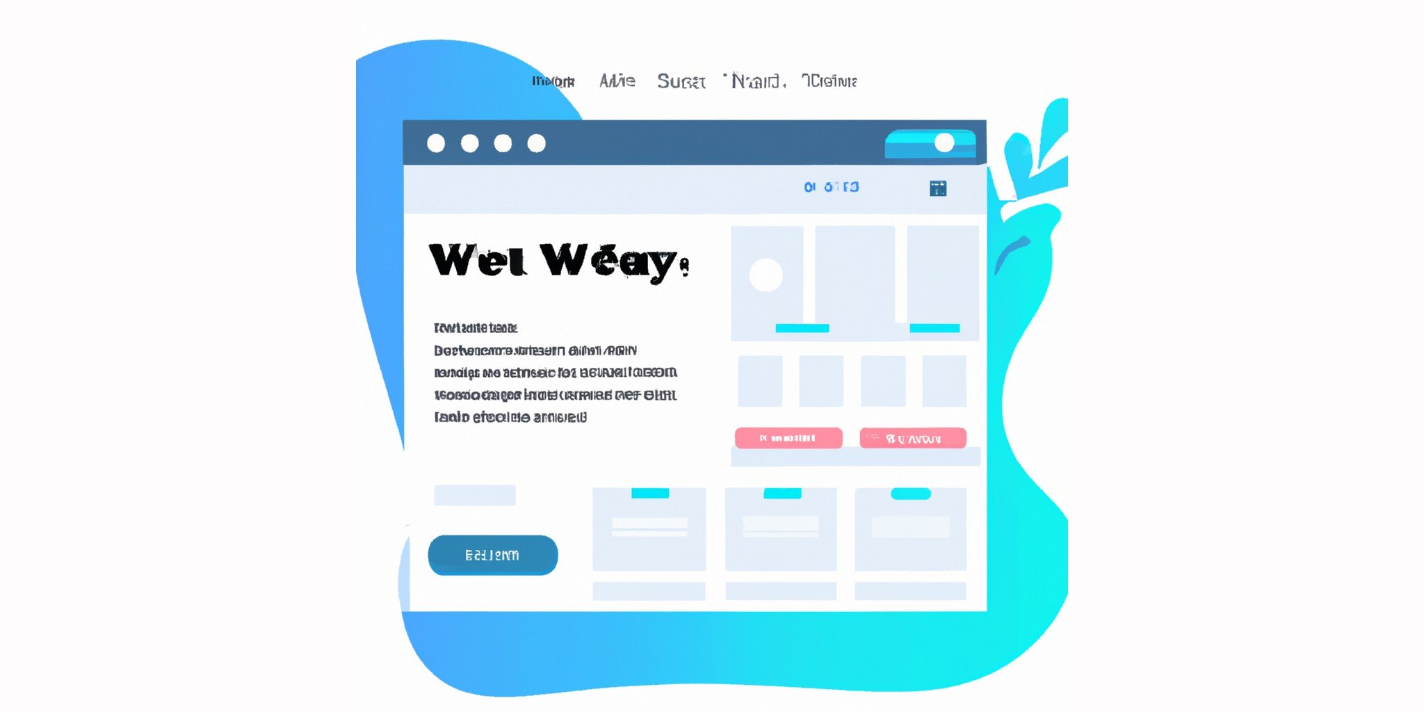 a website in flat illustration style with gradients and white background