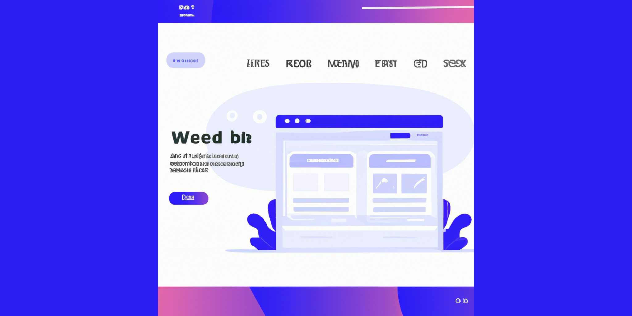 a website in flat illustration style with gradients and white background