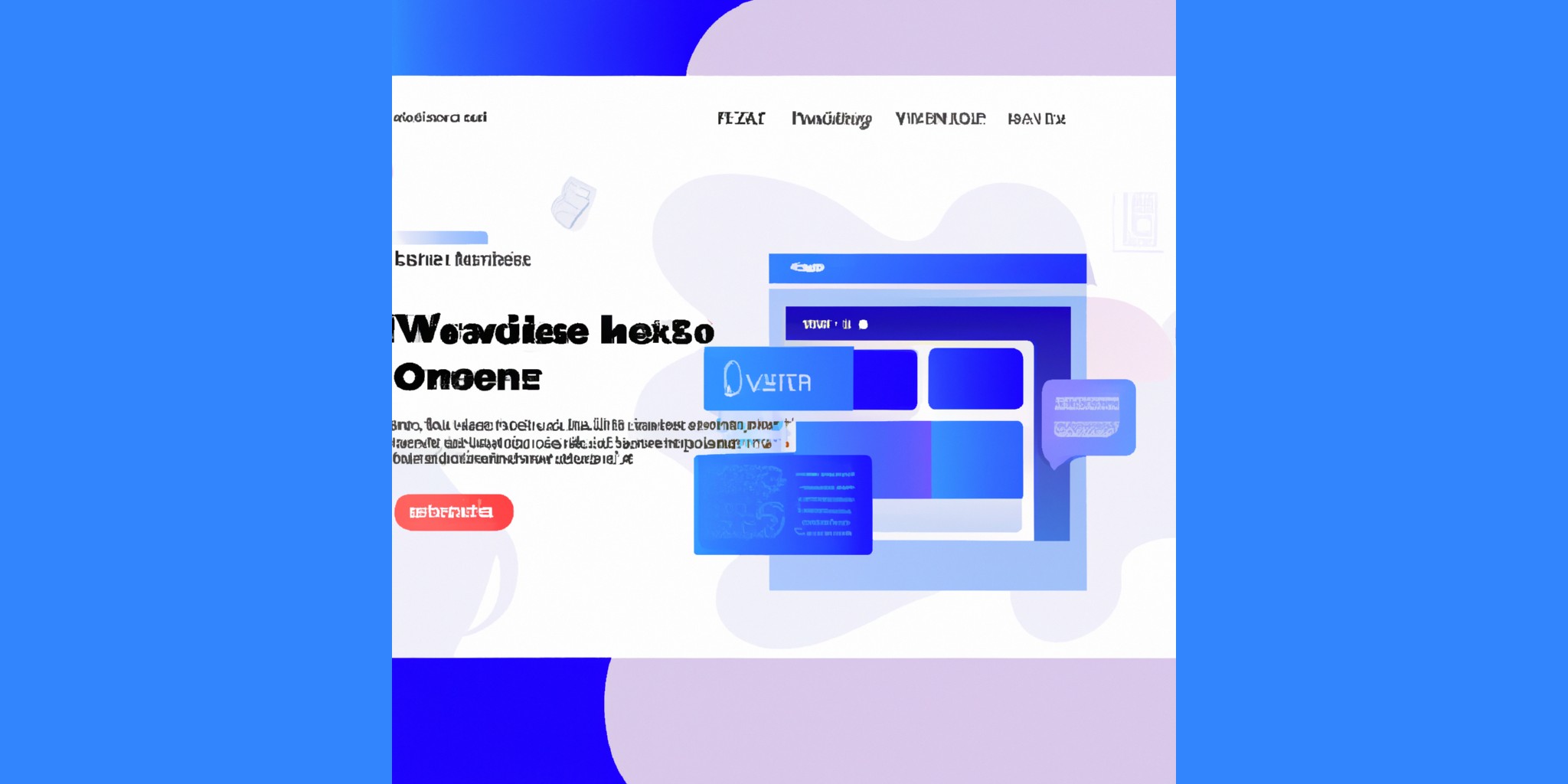 a website in flat illustration style with gradients and white background