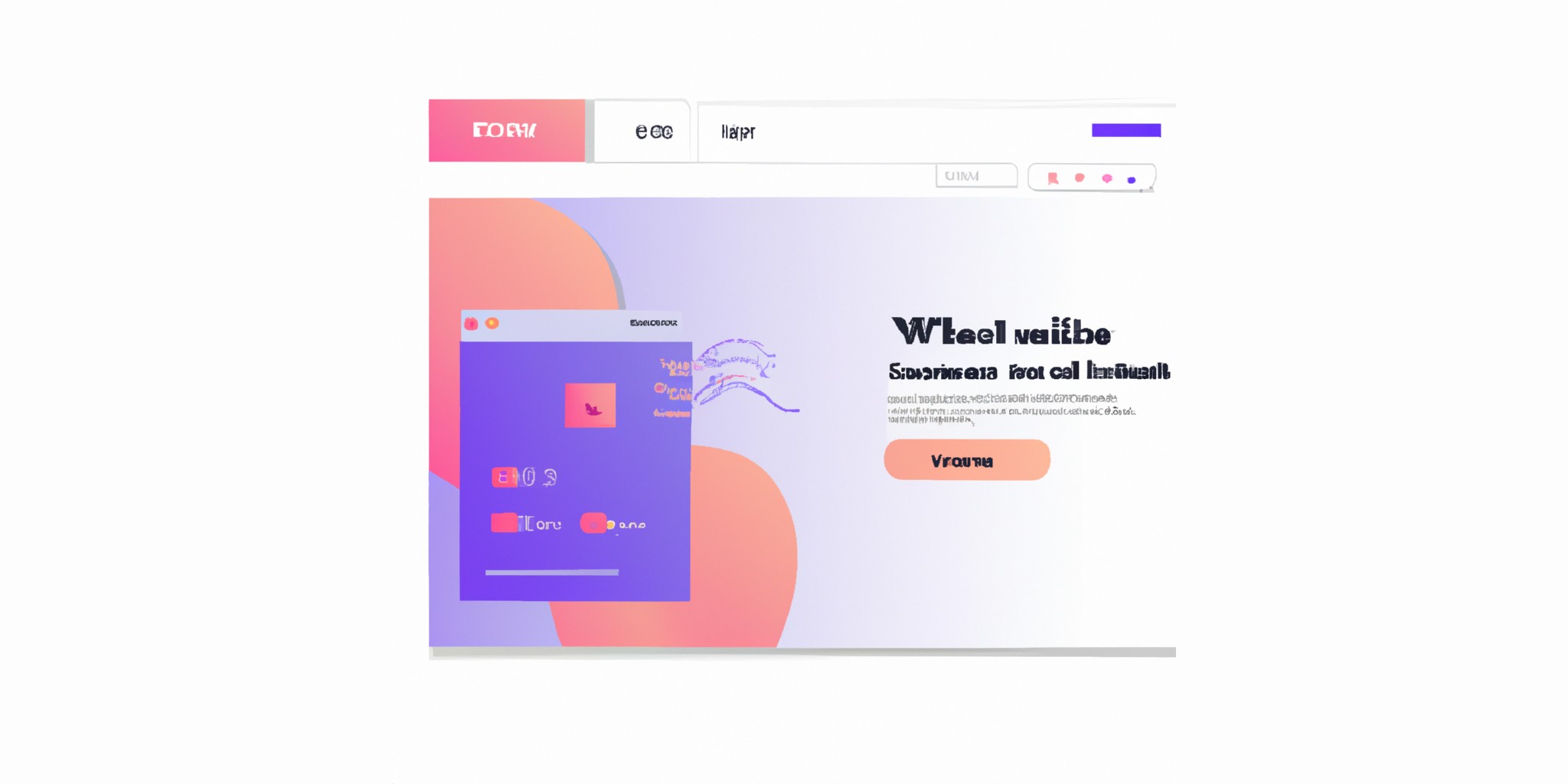 a website in flat illustration style with gradients and white background