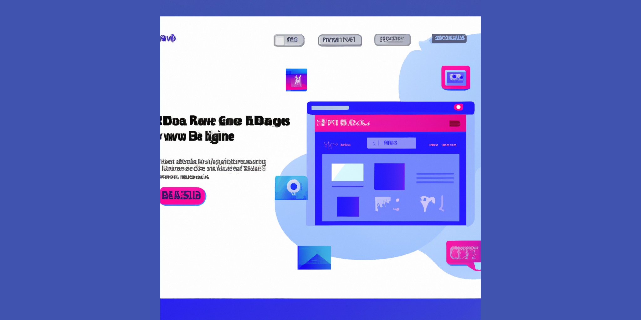 a website in flat illustration style with gradients and white background