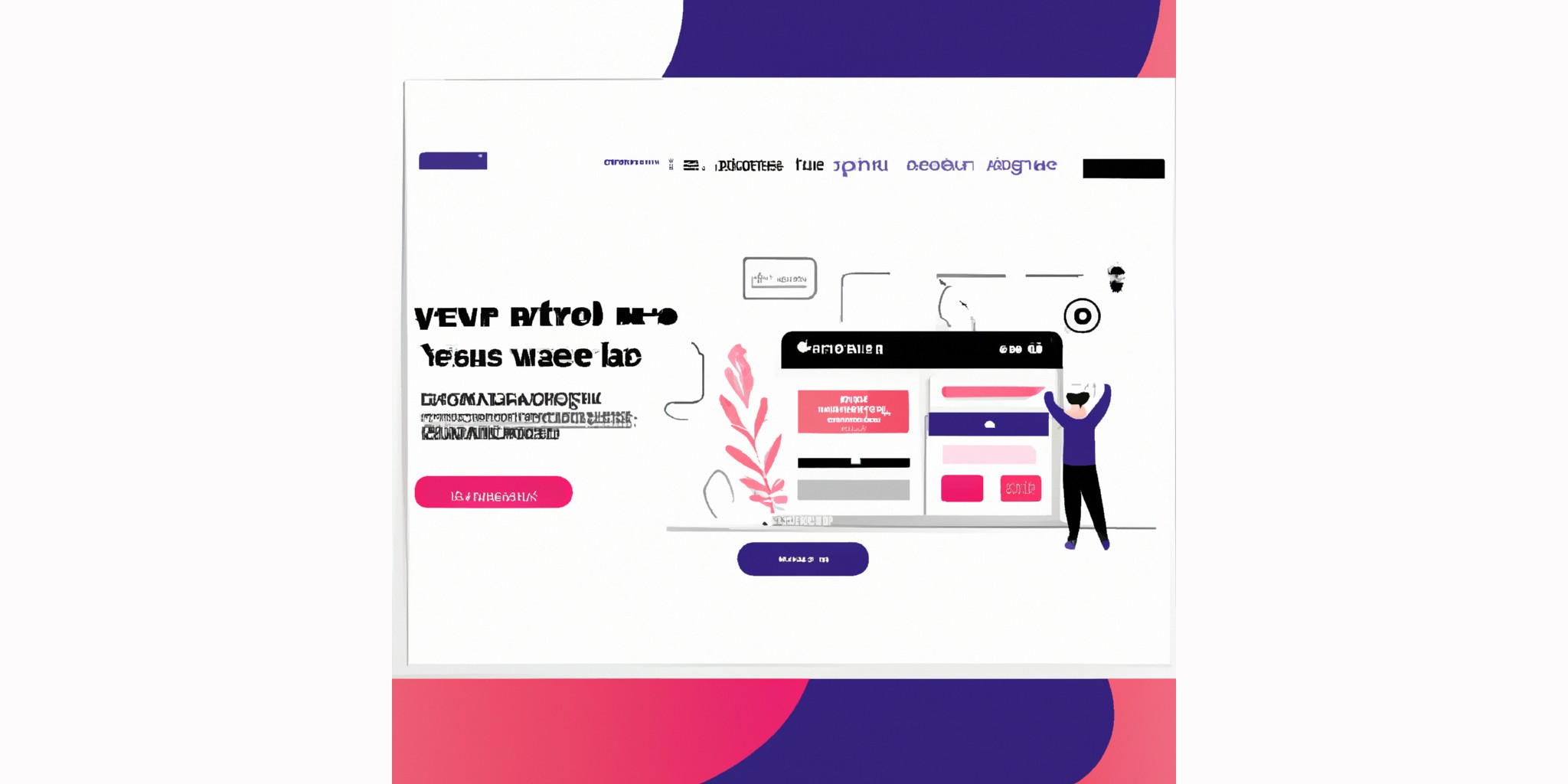 a website in flat illustration style with gradients and white background