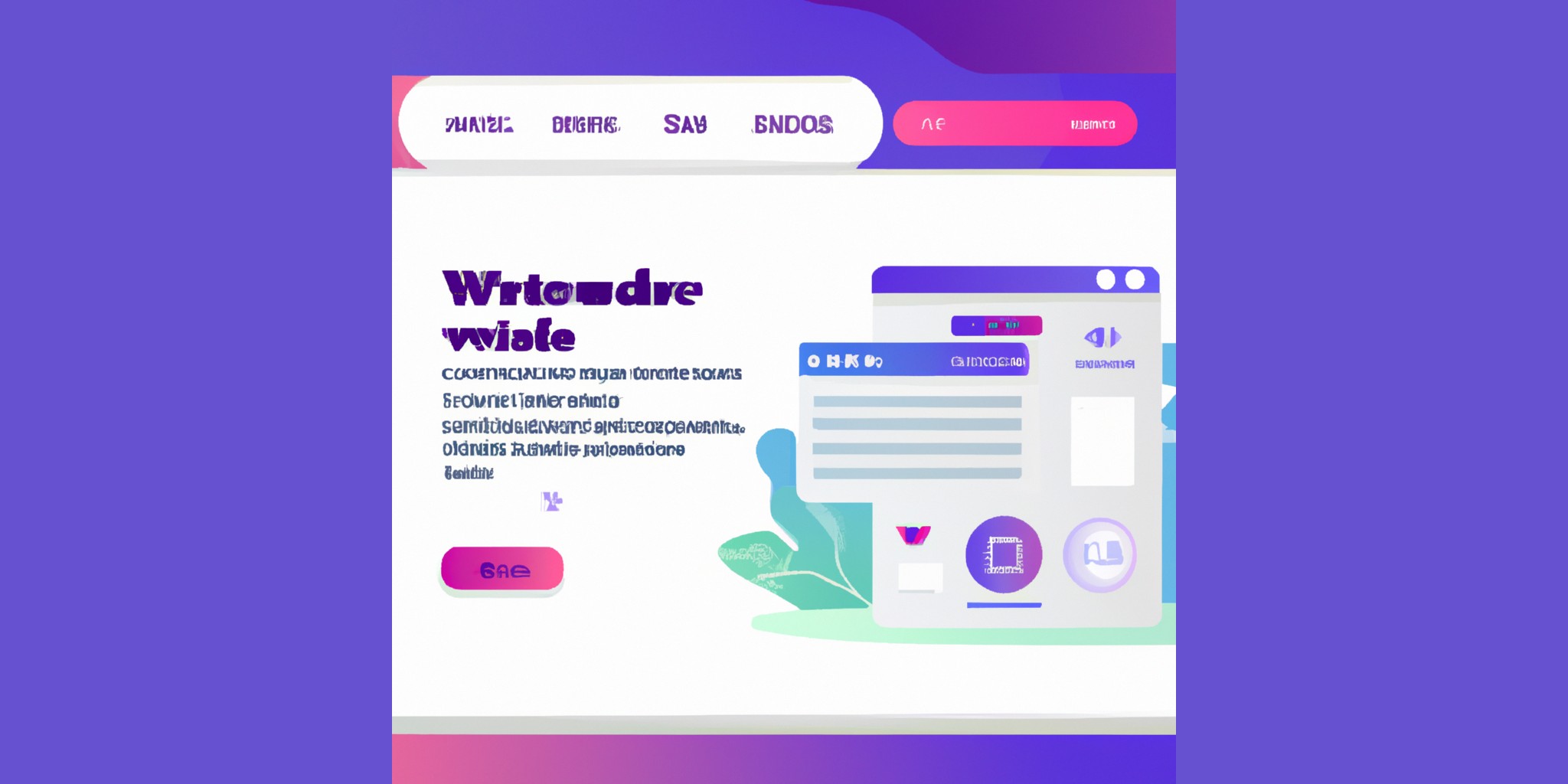 a website in flat illustration style with gradients and white background